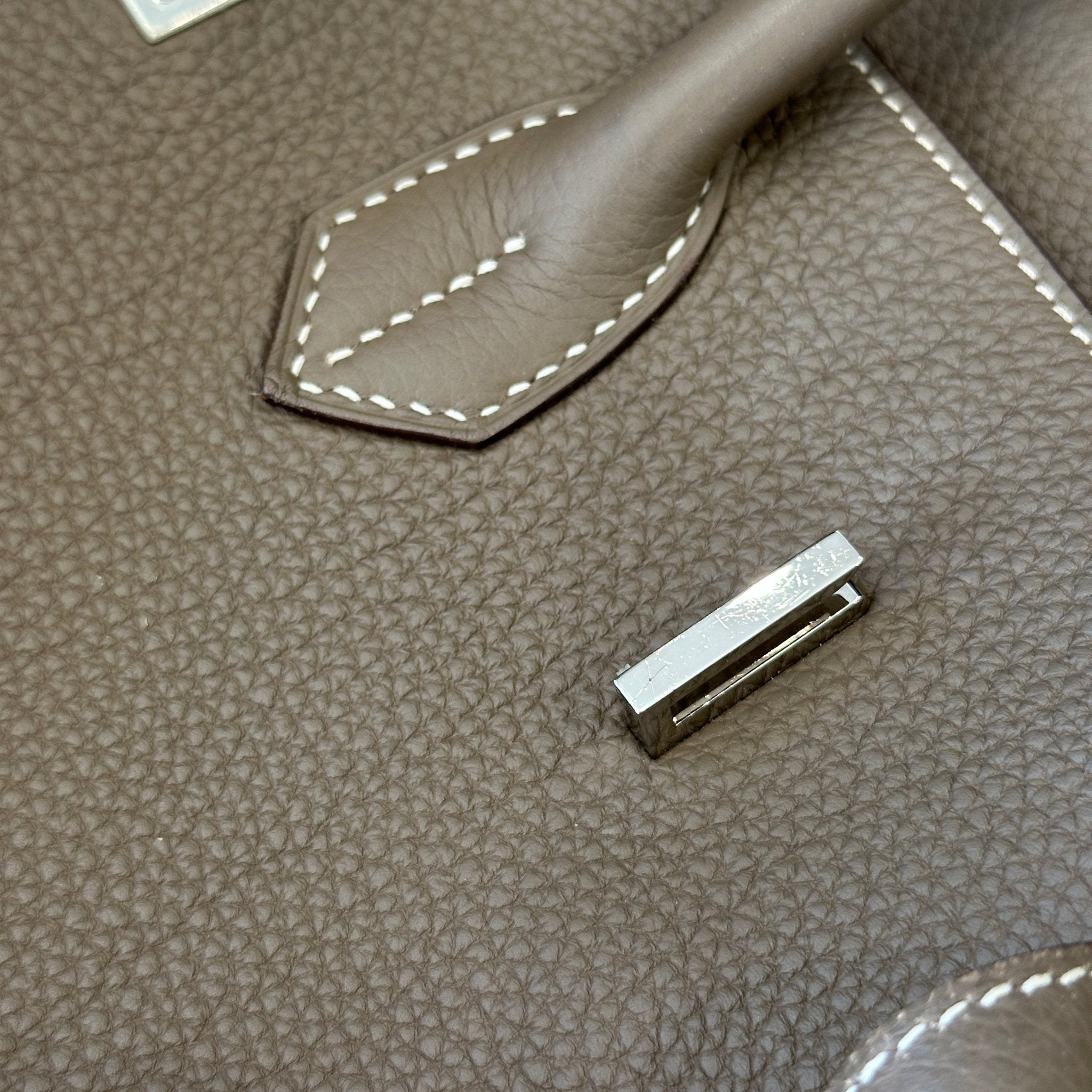 Hermes Birkin 35 Retourne Togo Etoupe with Palladium Hardware | Authentic Preloved - Reloved Again