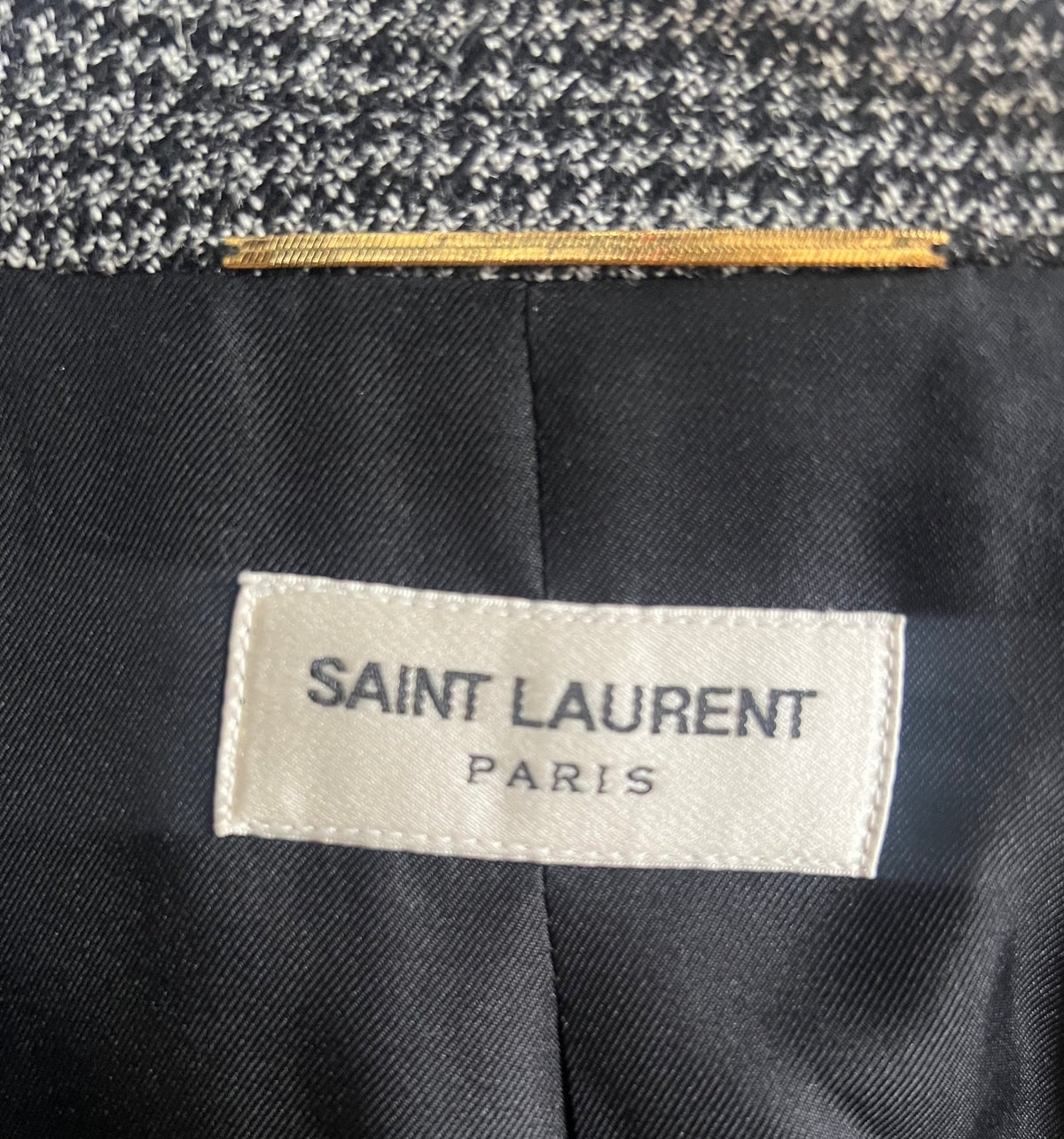 Saint Laurent Houndstooth Wool Plaid Blazer (RRP £2900) | Authentic Preloved - Reloved Again