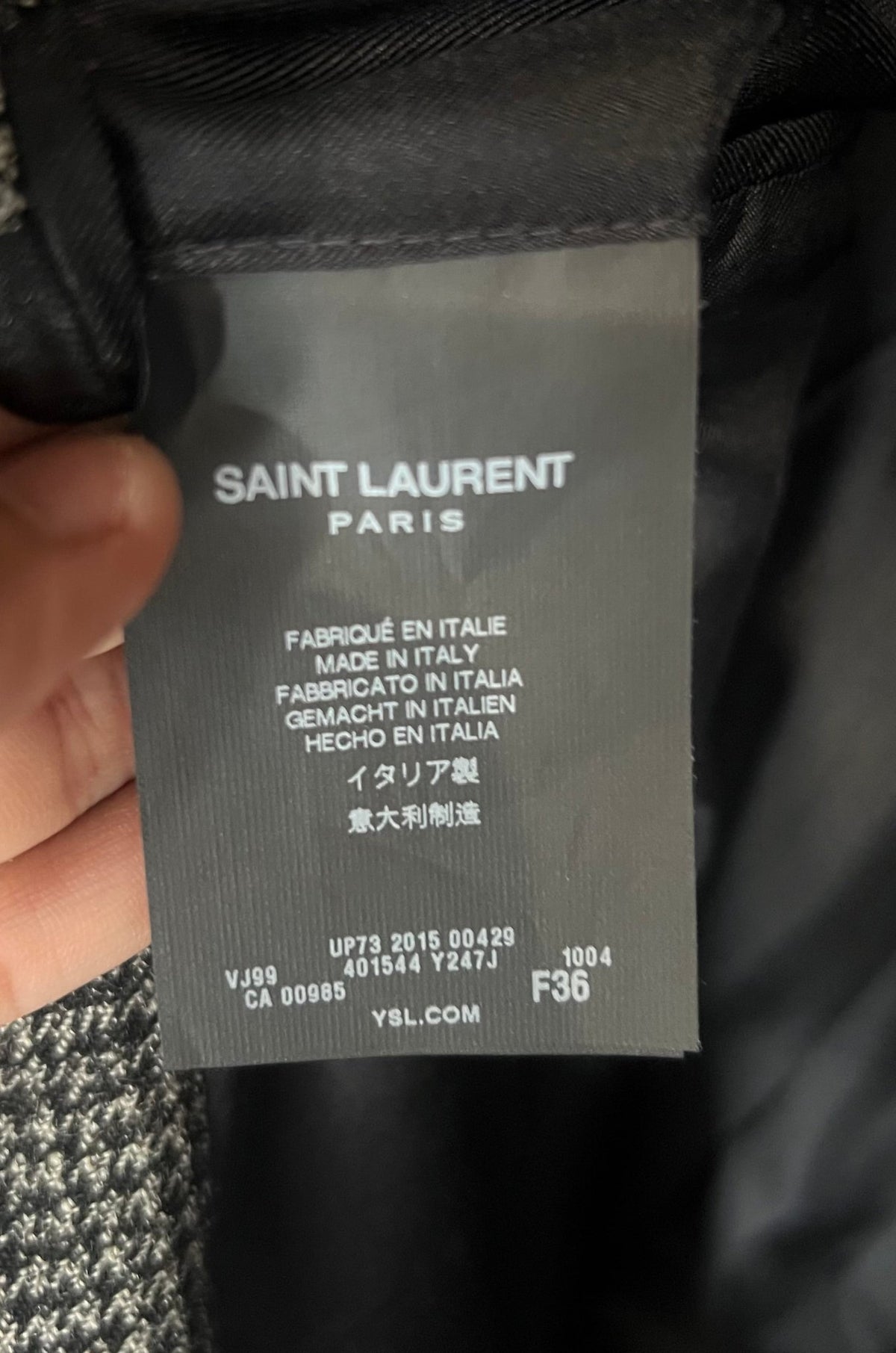 Saint Laurent Houndstooth Wool Plaid Blazer (RRP £2900) | Authentic Preloved - Reloved Again