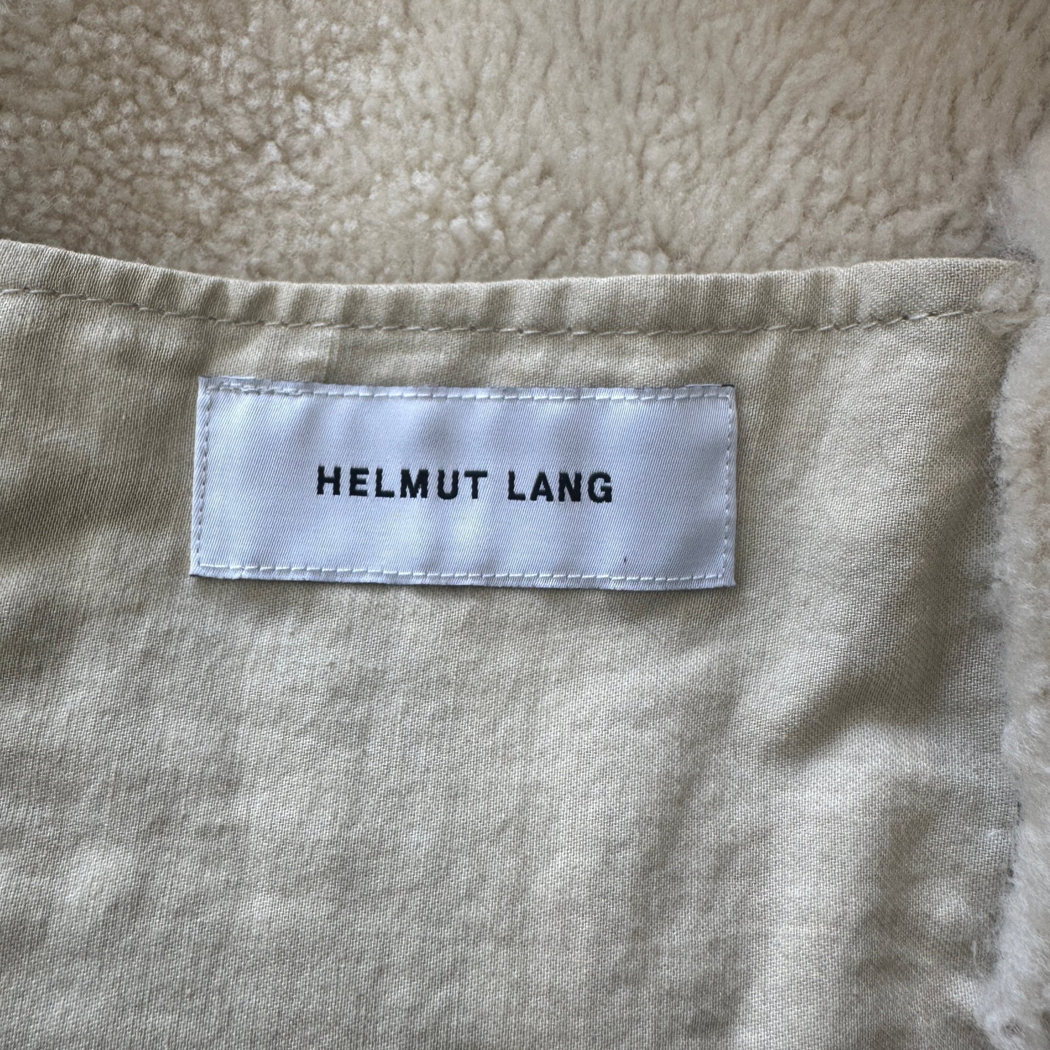 Helmut Lang Black Lamb Leather Shearling Long Coat (RRP £1800) | Authentic Preloved