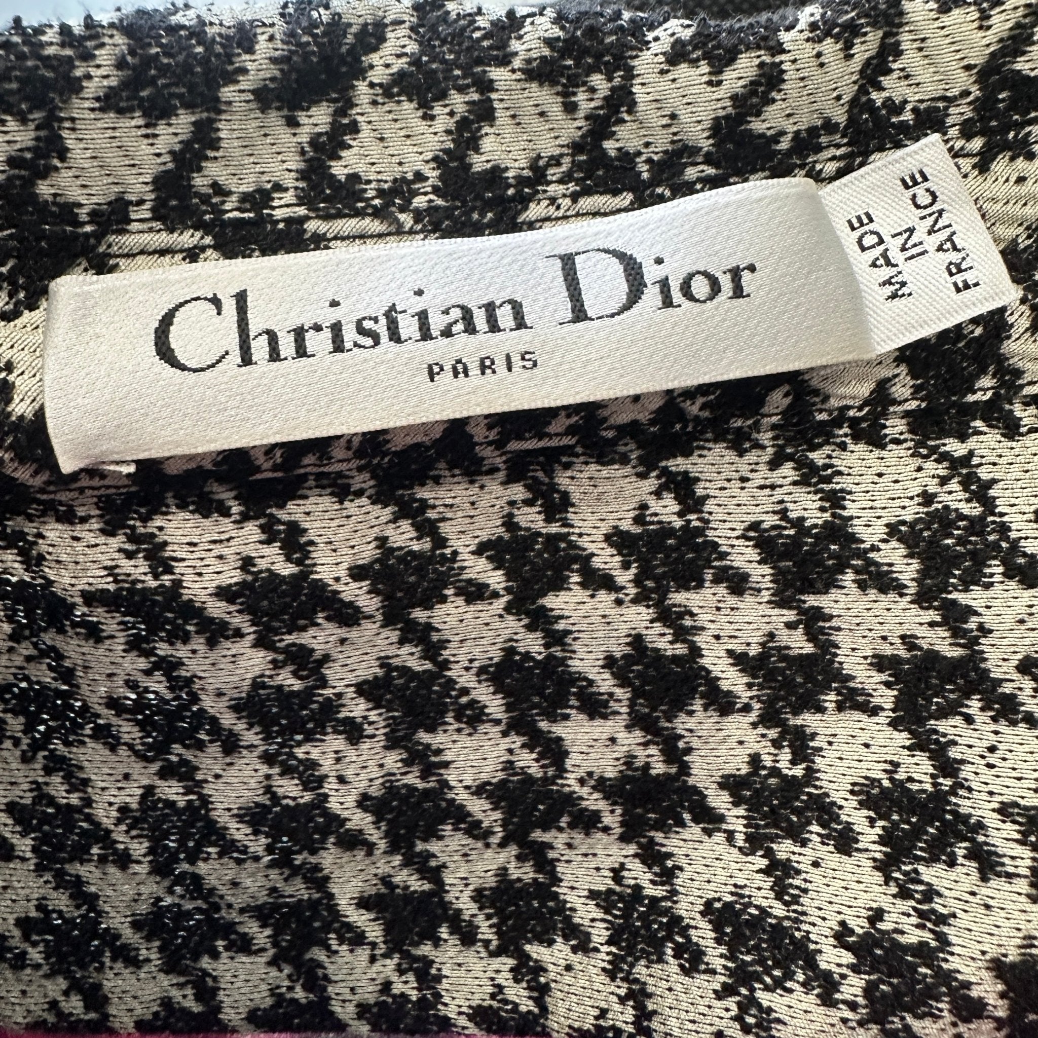 Christian Dior 2022 Cruise Black & White Houndstooth Silk Blend Midi Dress | Authentic Preloved - Reloved Again
