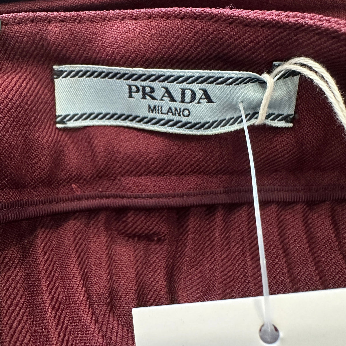 Prada Burgundy Pleated Midi Skirt (RRP £1300) | Authentic Preloved - Reloved Again