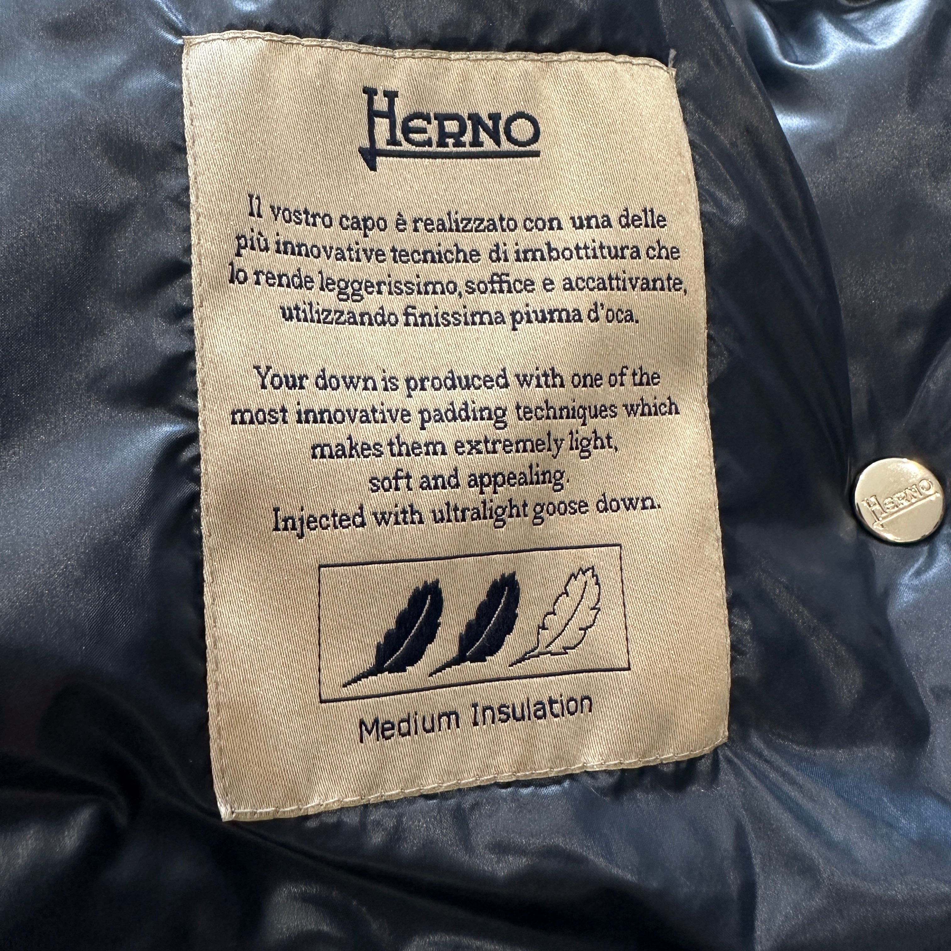 Herno Navy Blue Nylon Ultralight Down Jacket (RRP £595) | Authentic Preloved