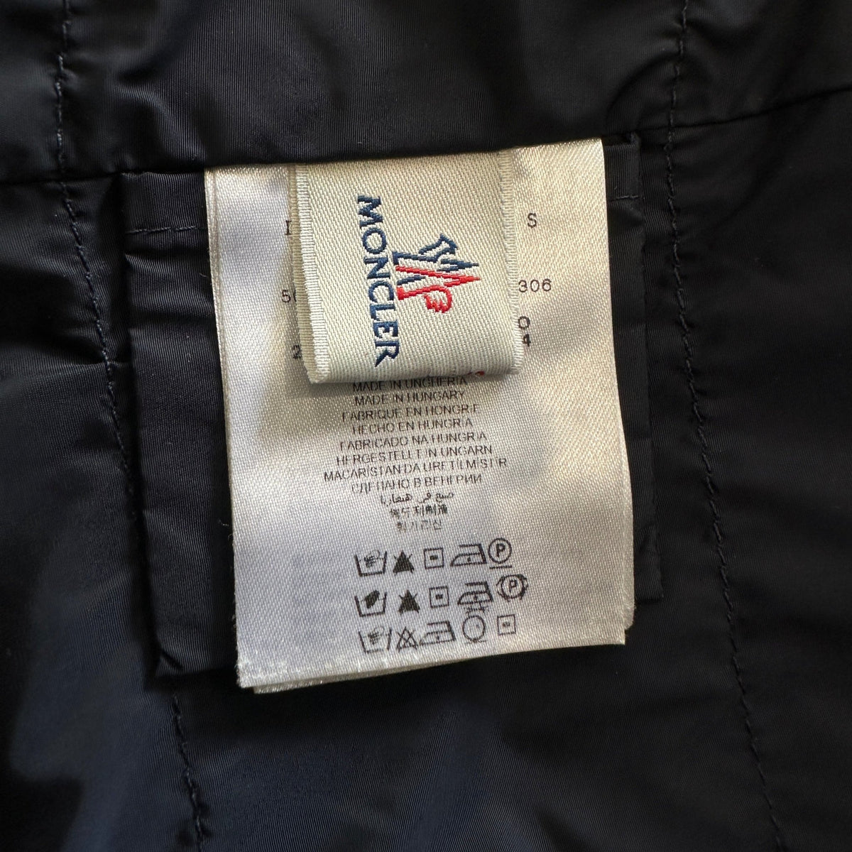Moncler Helyette Crease Effect Jacket in Navy Blue | Authentic Preloved - Reloved Again