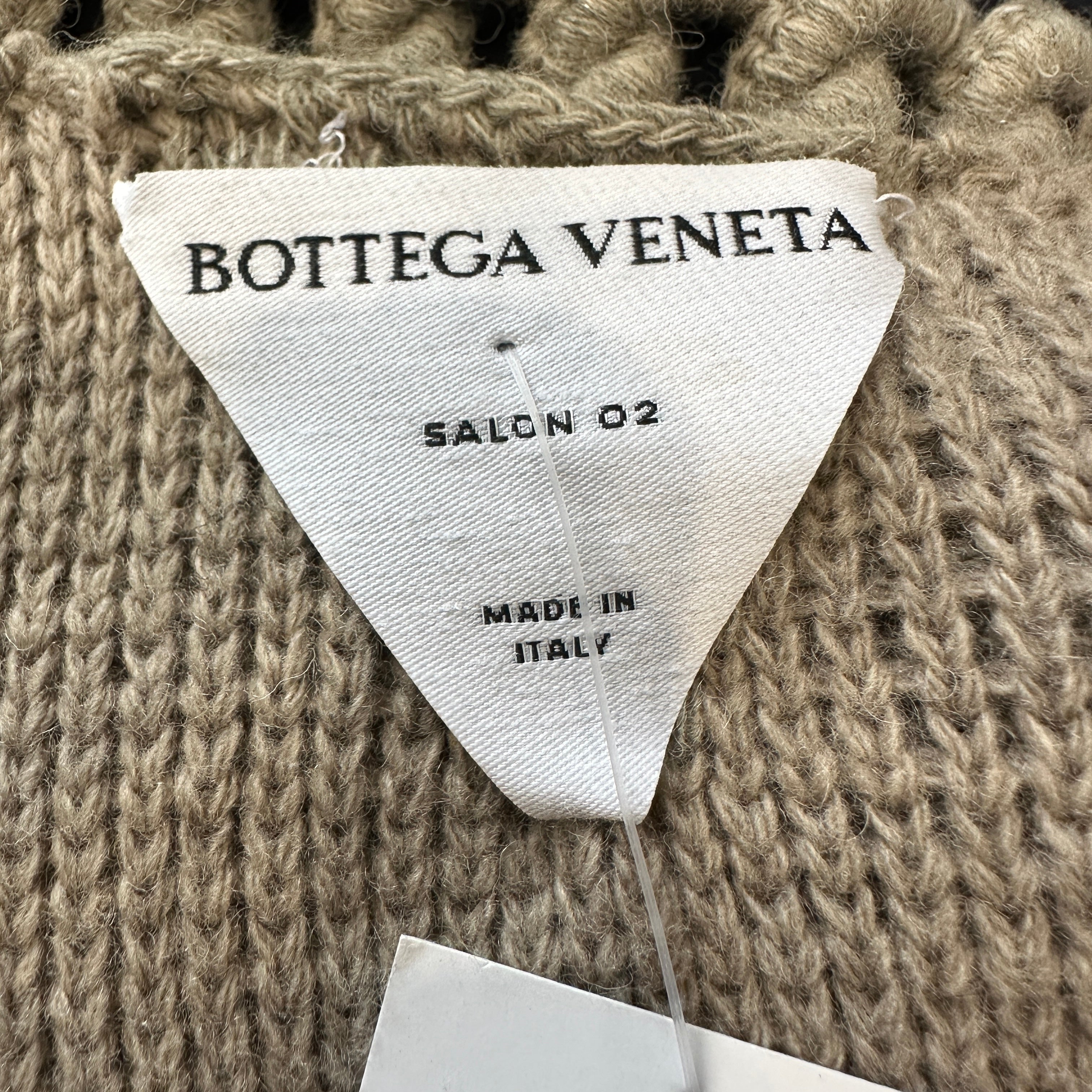 Bottega Veneta Wool Chain Cardigan in Cement Melange (RRP £1200) | Authentic Preloved