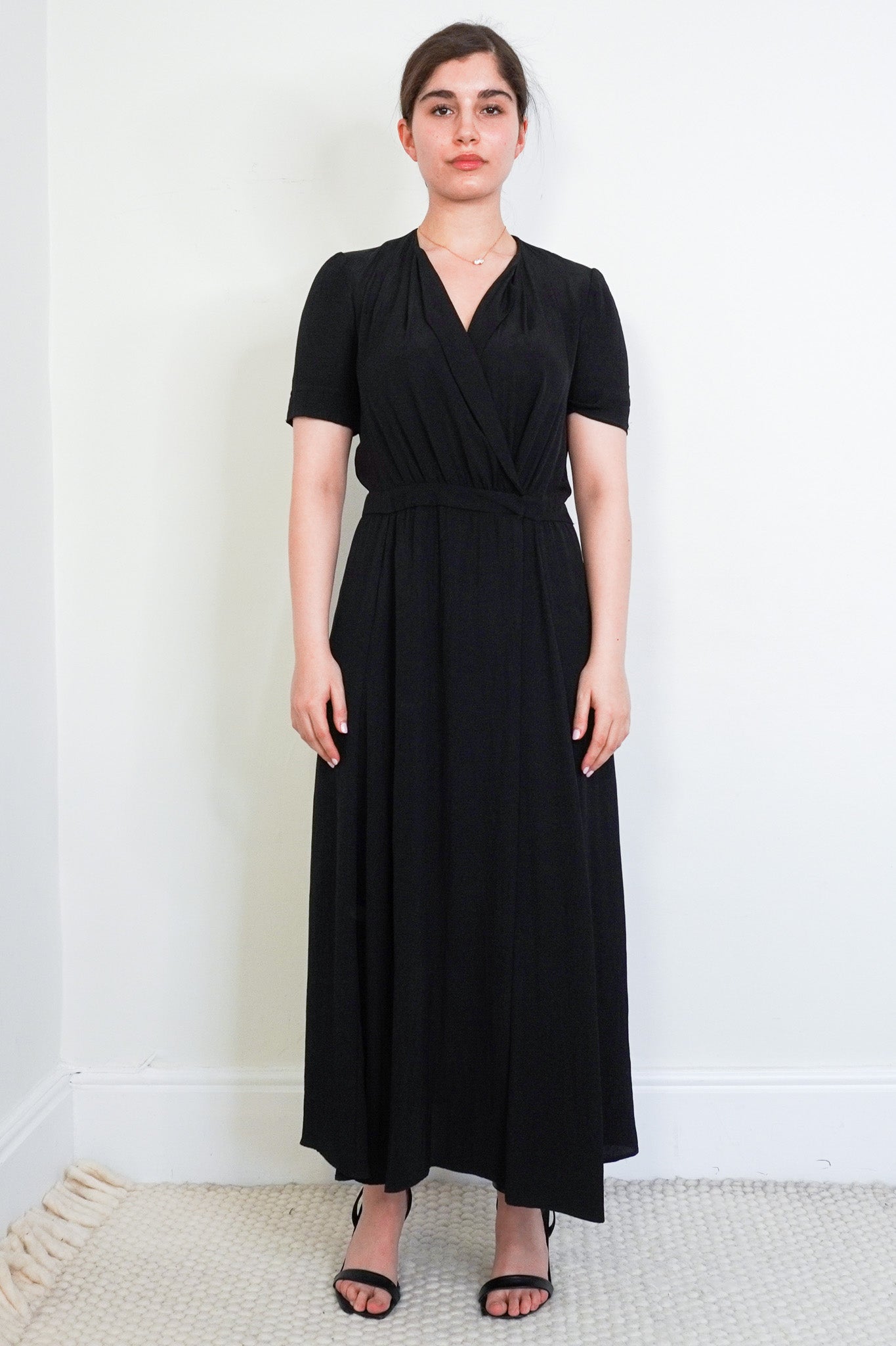 Isabel-Marant-Black-Wrap-Dress-front-picture-chelsea-london