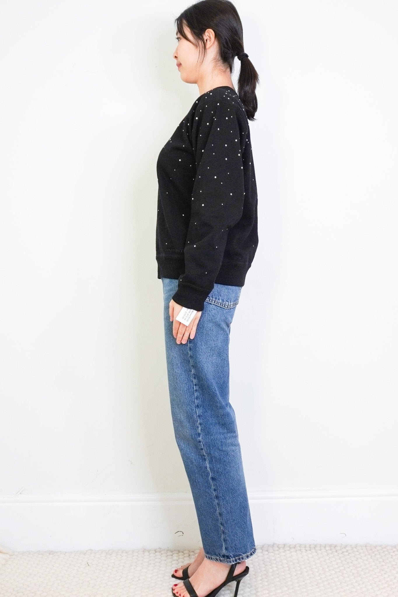 Isabel Marant Etoile Black Studded Riseda Sweatshirt RRP £350 | Authentic Preloved - Reloved Again