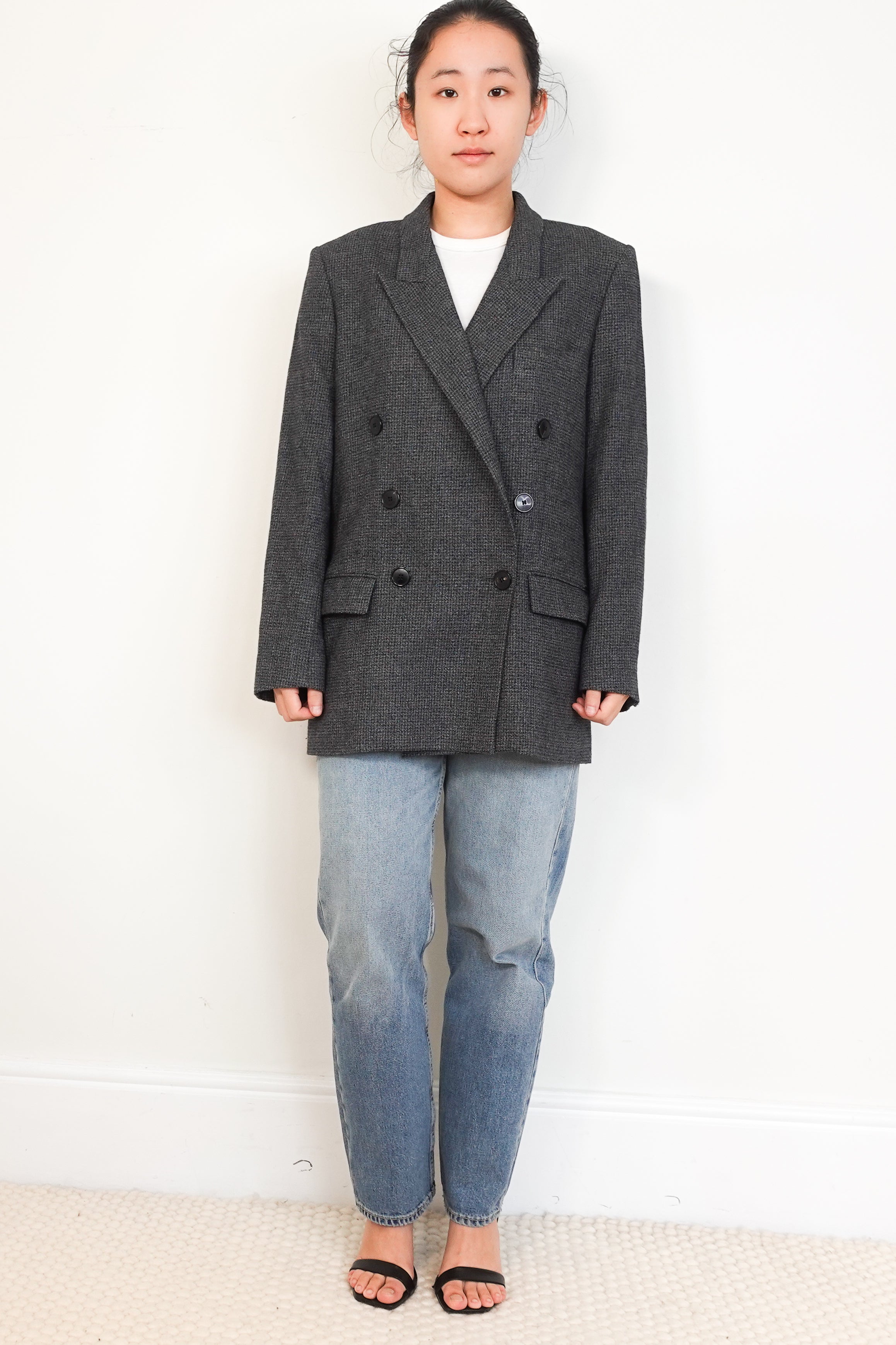 Isabel-Marant-Étoile-Grey-Heritage-Check-Blazer-front-picture-Chelsea-London