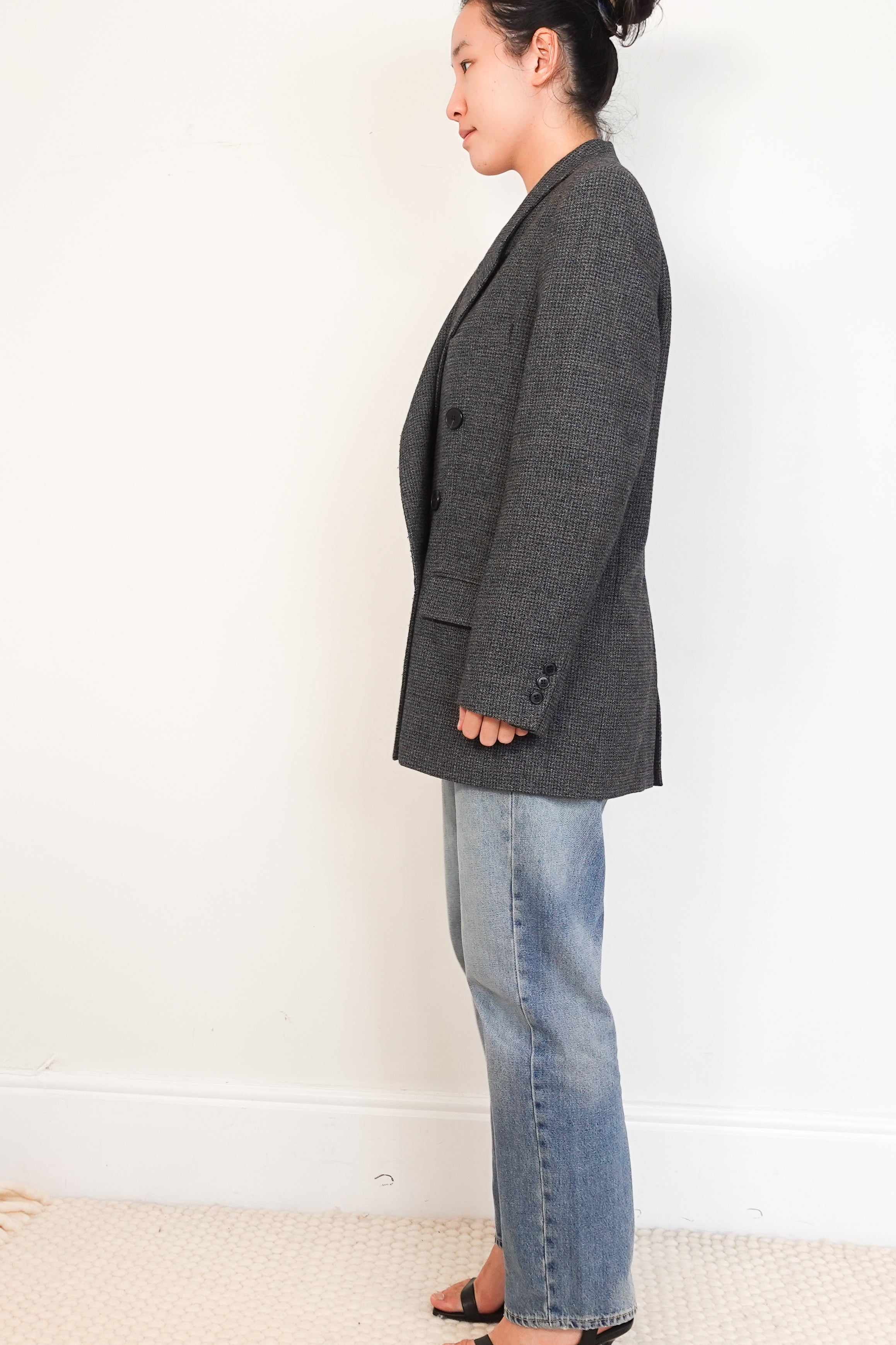 Isabel-Marant-Étoile-Grey-Heritage-Check-Blazer-side-picture-Chelsea-London