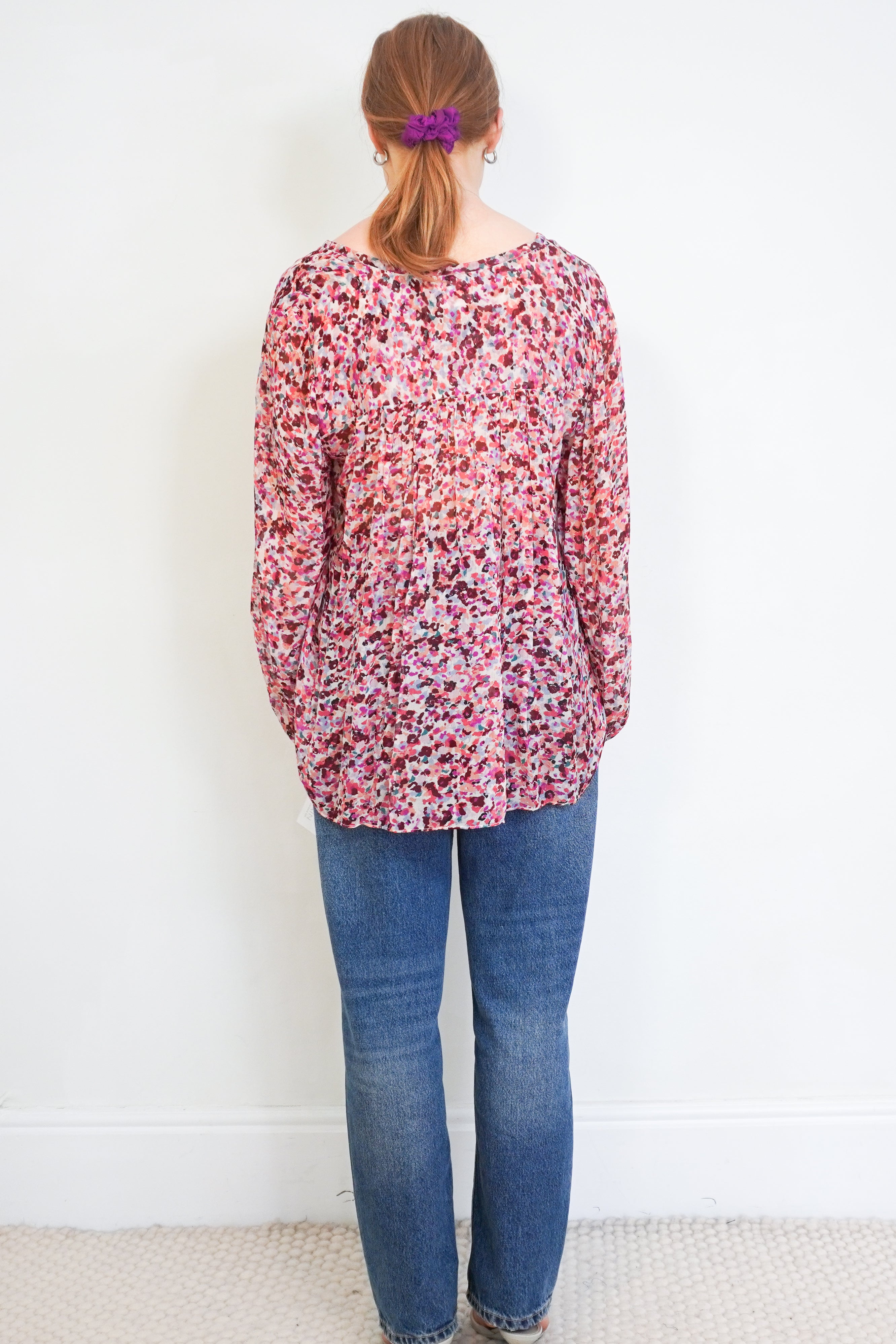 Isabel Marant Étoile Daytonea Pink Floral Top back photo chelsea london