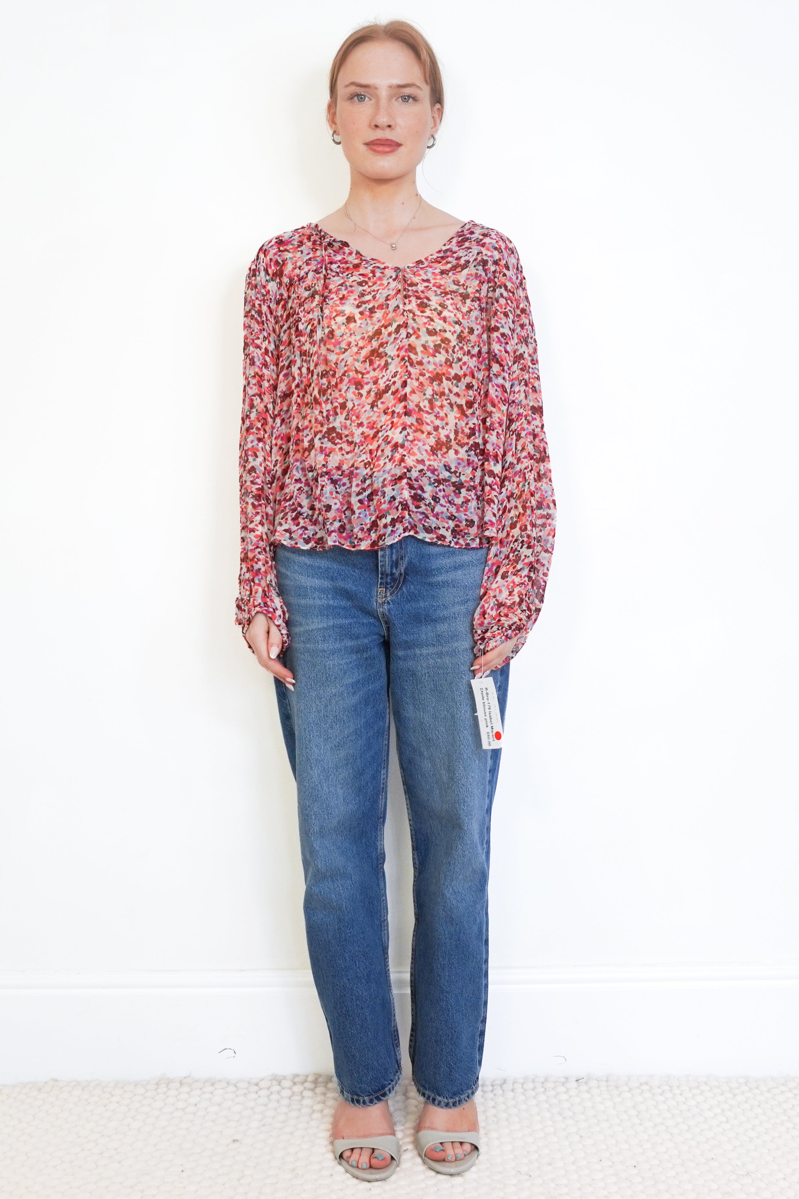 Isabel Marant Étoile Daytonea Pink Floral Top front photo chelsea london