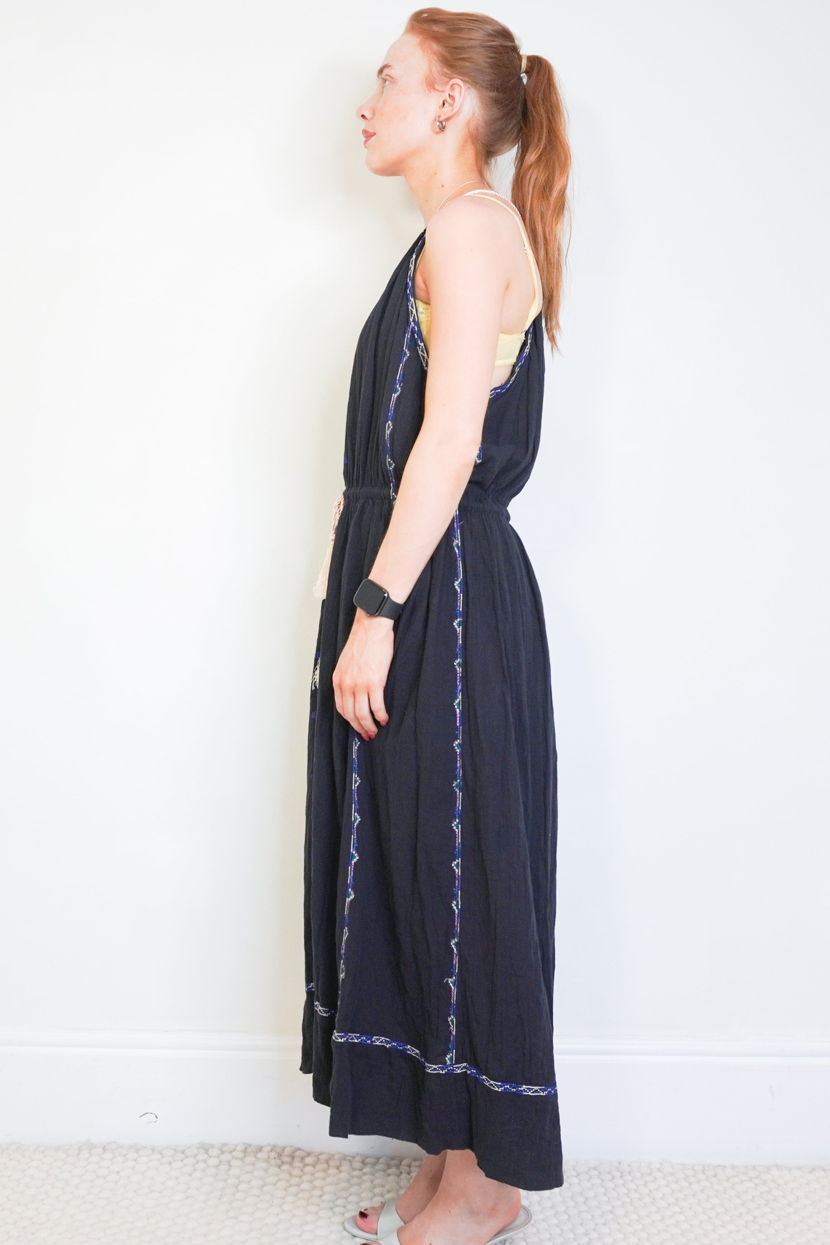 Isabel Marant Étoile Navy Cotton Siana Dress side photo chelsea london