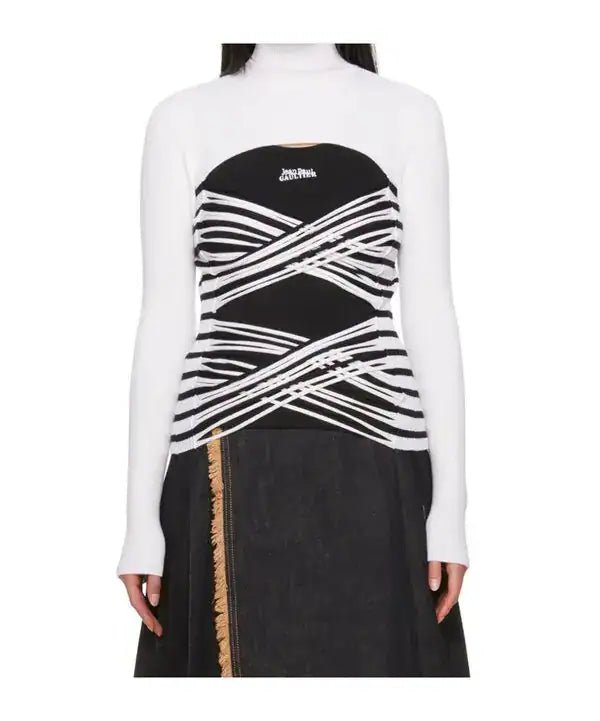 Jean Paul Gaultier Striped Cutout Top (RRP £370) | Authentic Preloved