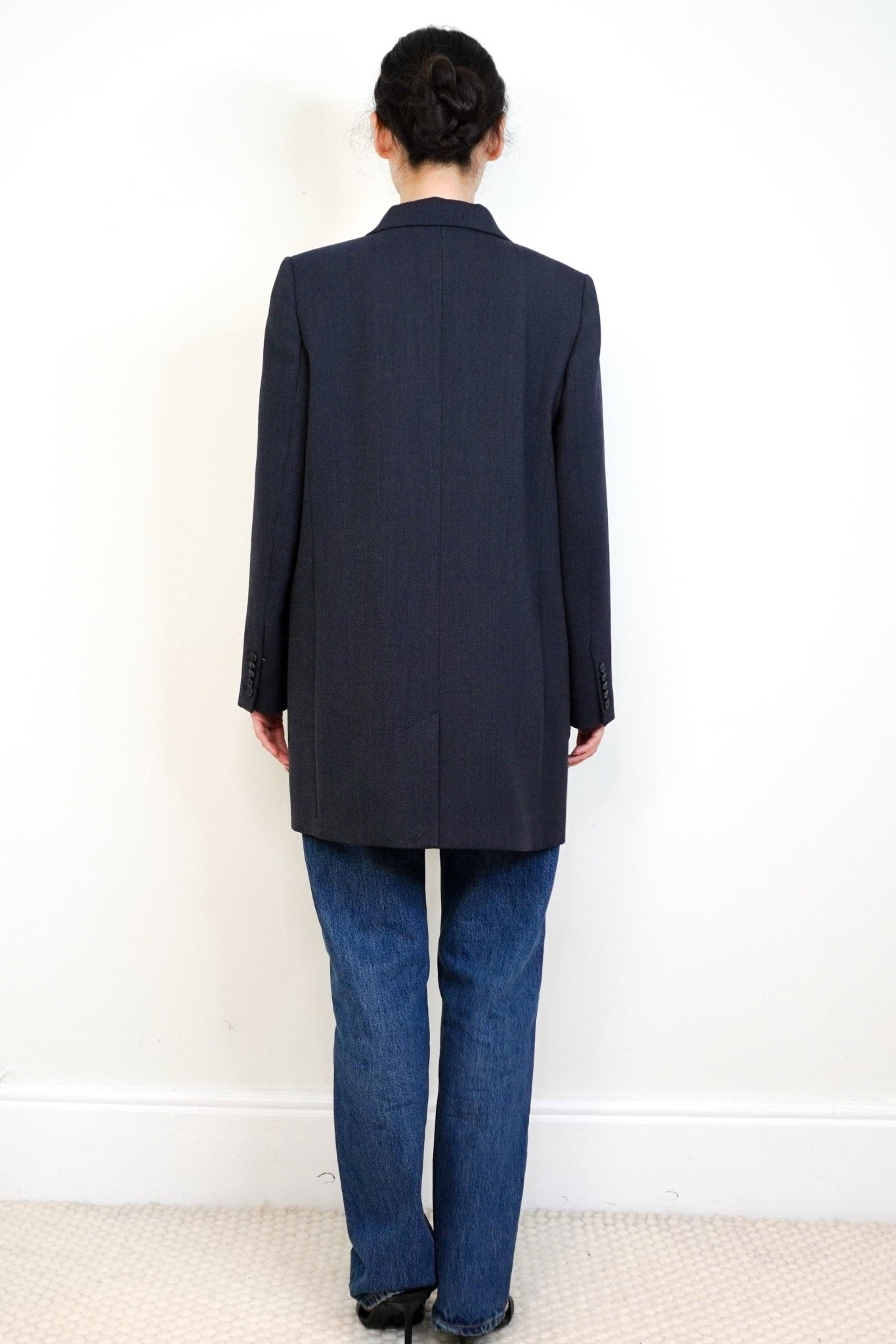 Jigsaw Navy Single - Breasted Long Blazer RRP £279 | Authentic Preloved - Reloved Again