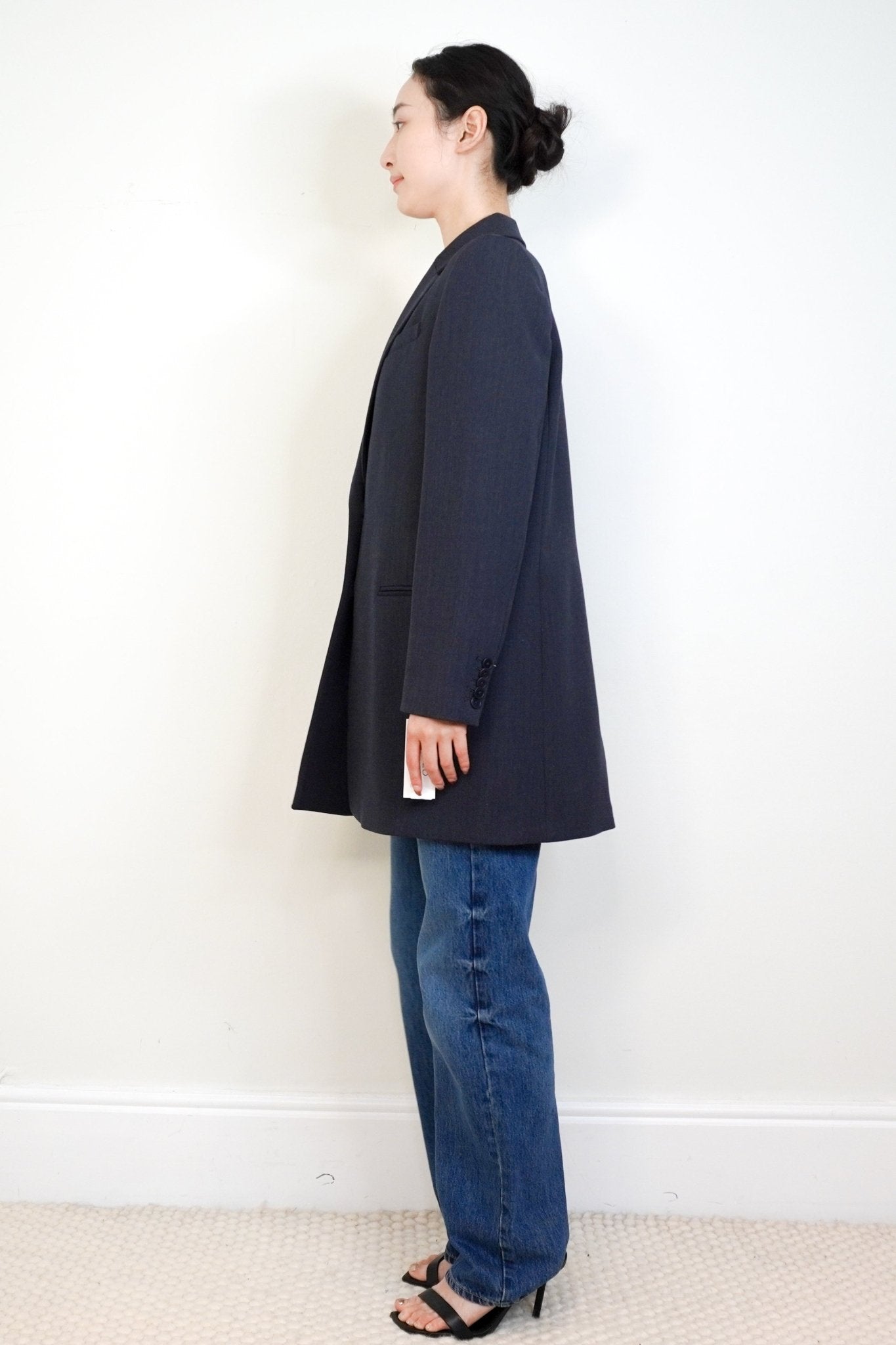 Jigsaw Navy Single - Breasted Long Blazer RRP £279 | Authentic Preloved - Reloved Again