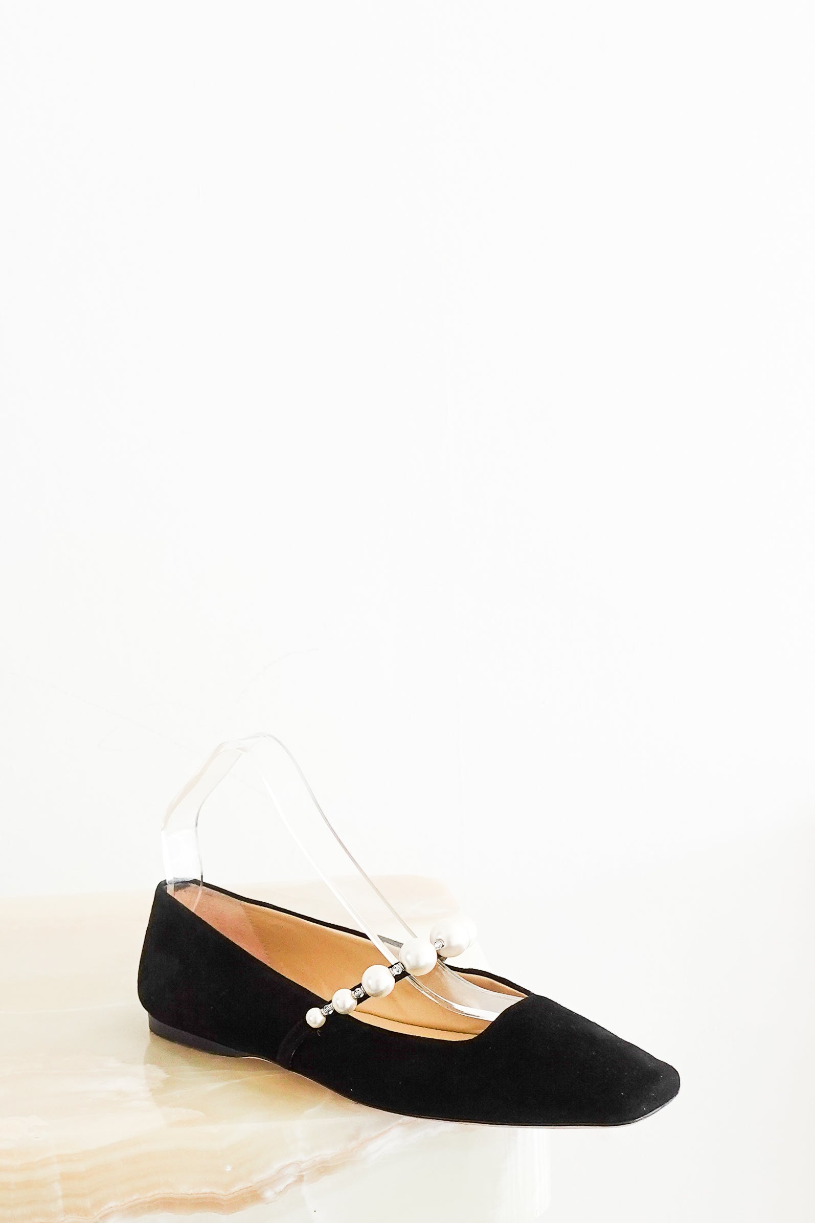 Jimmy-Choo-CURRENT-SEASON-Ade-Embellished-Black-Suede-Ballet-Flats-front-picture