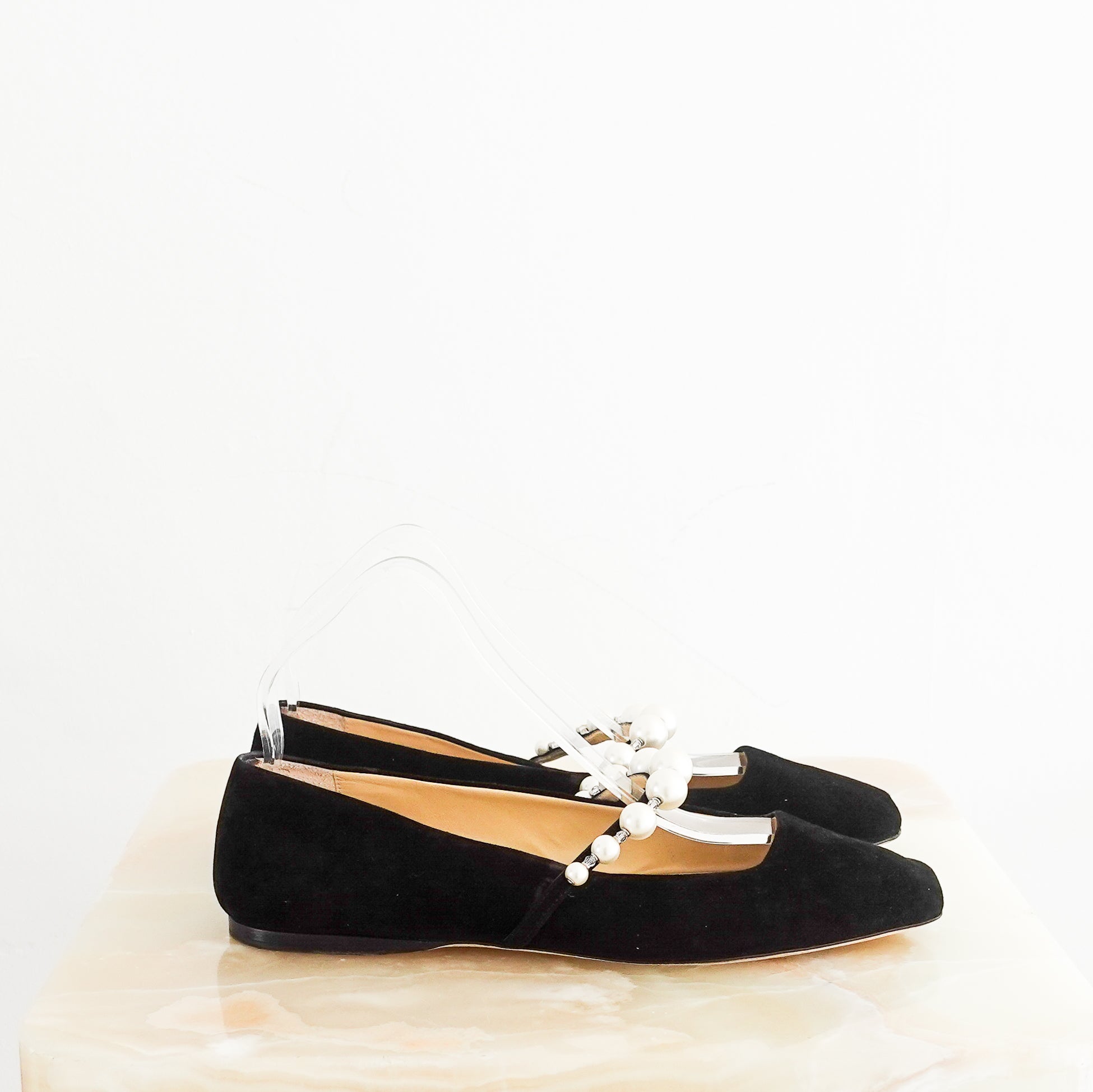 Jimmy-Choo-CURRENT-SEASON-Ade-Embellished-Black-Suede-Ballet-Flats-side-picture