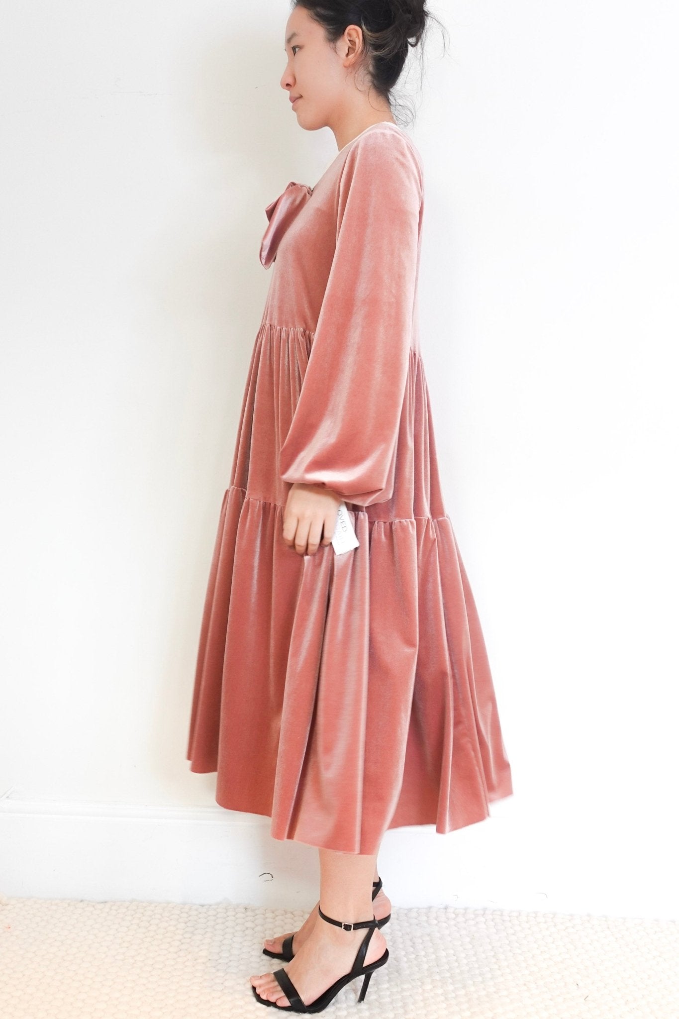 Johanna Sands pink velvet dress RRP £270 - Reloved Again