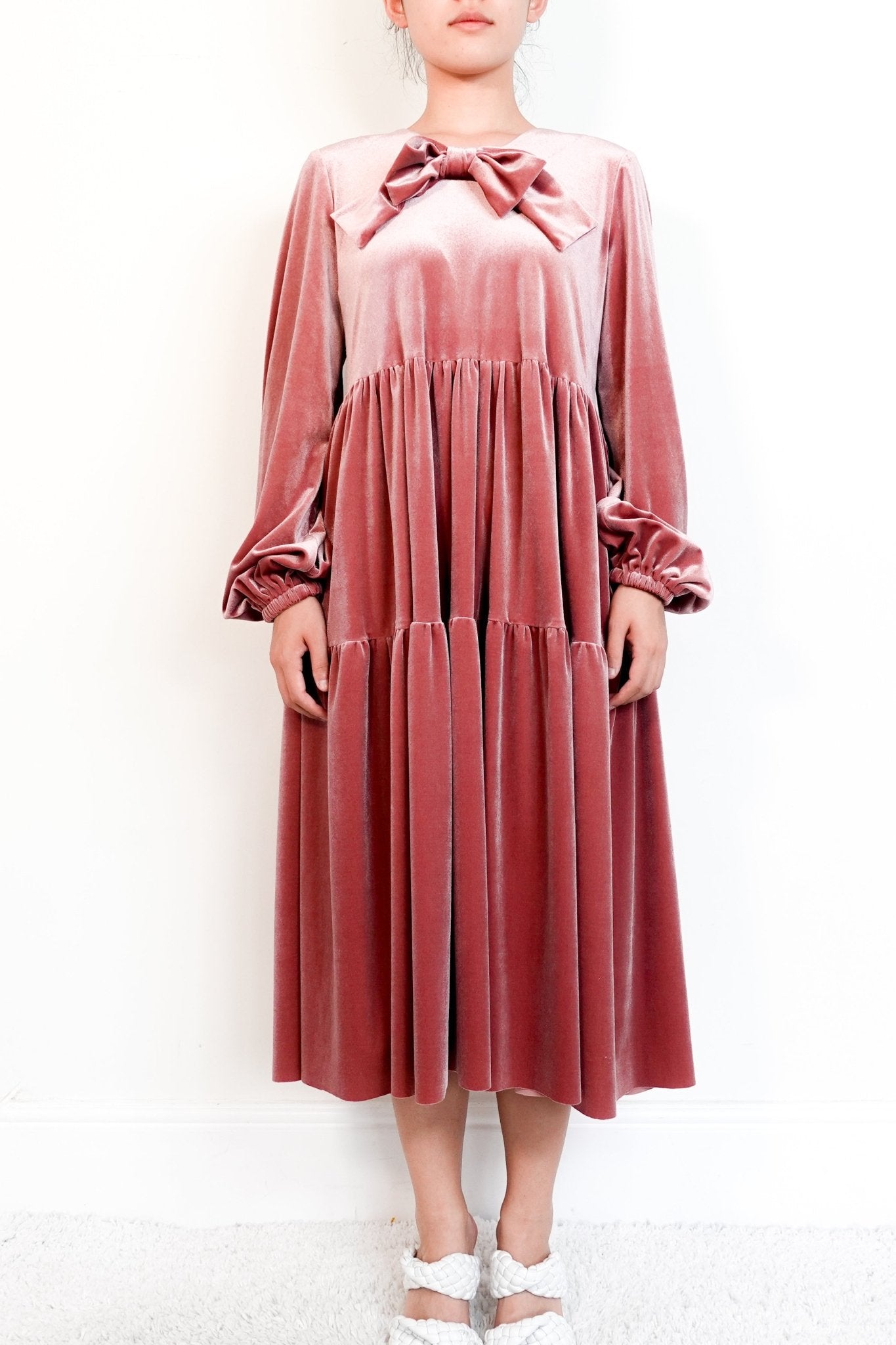 Johanna Sands pink velvet dress RRP £270 - Reloved Again