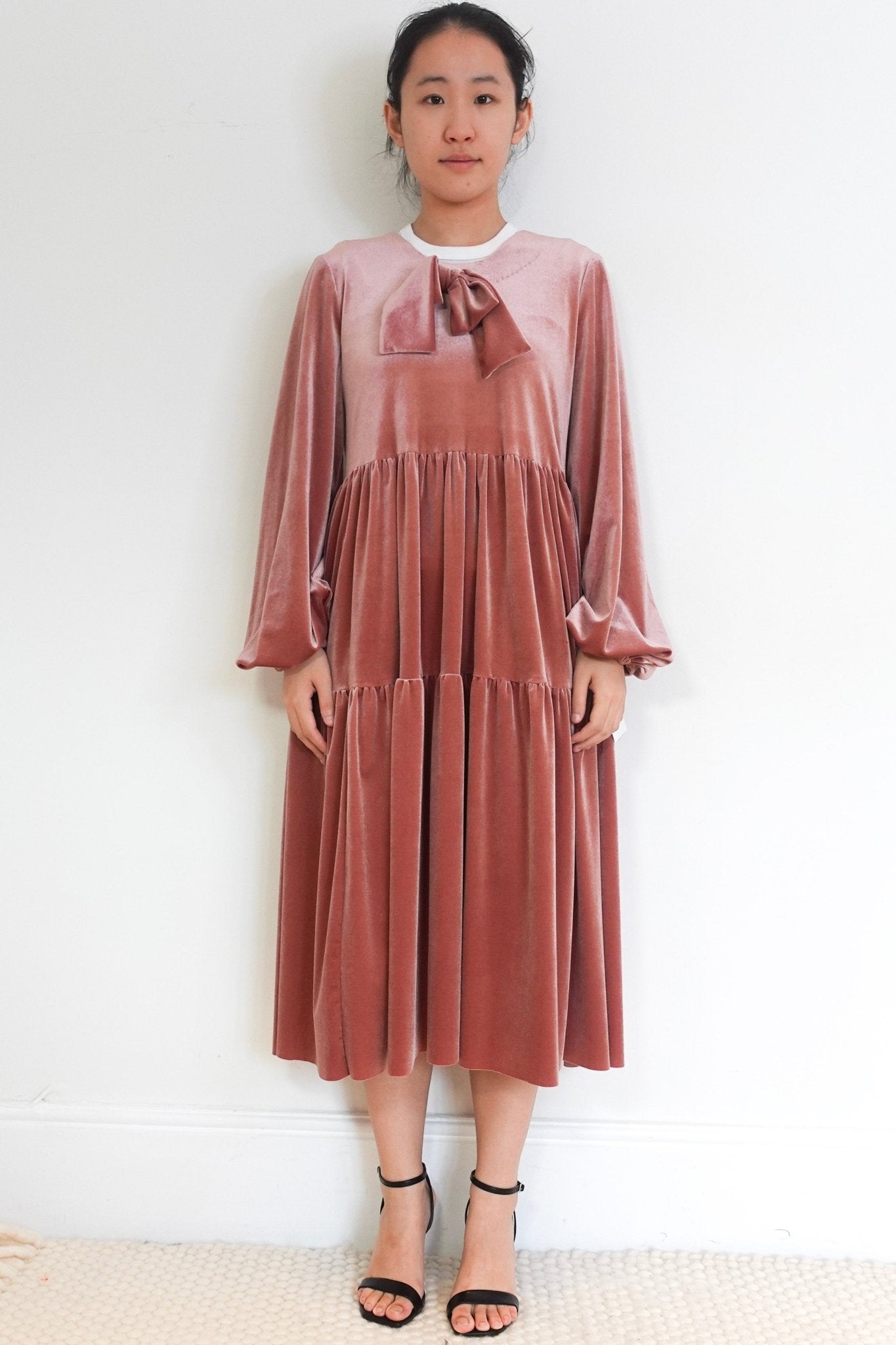 Johanna Sands pink velvet dress RRP £270 - Reloved Again