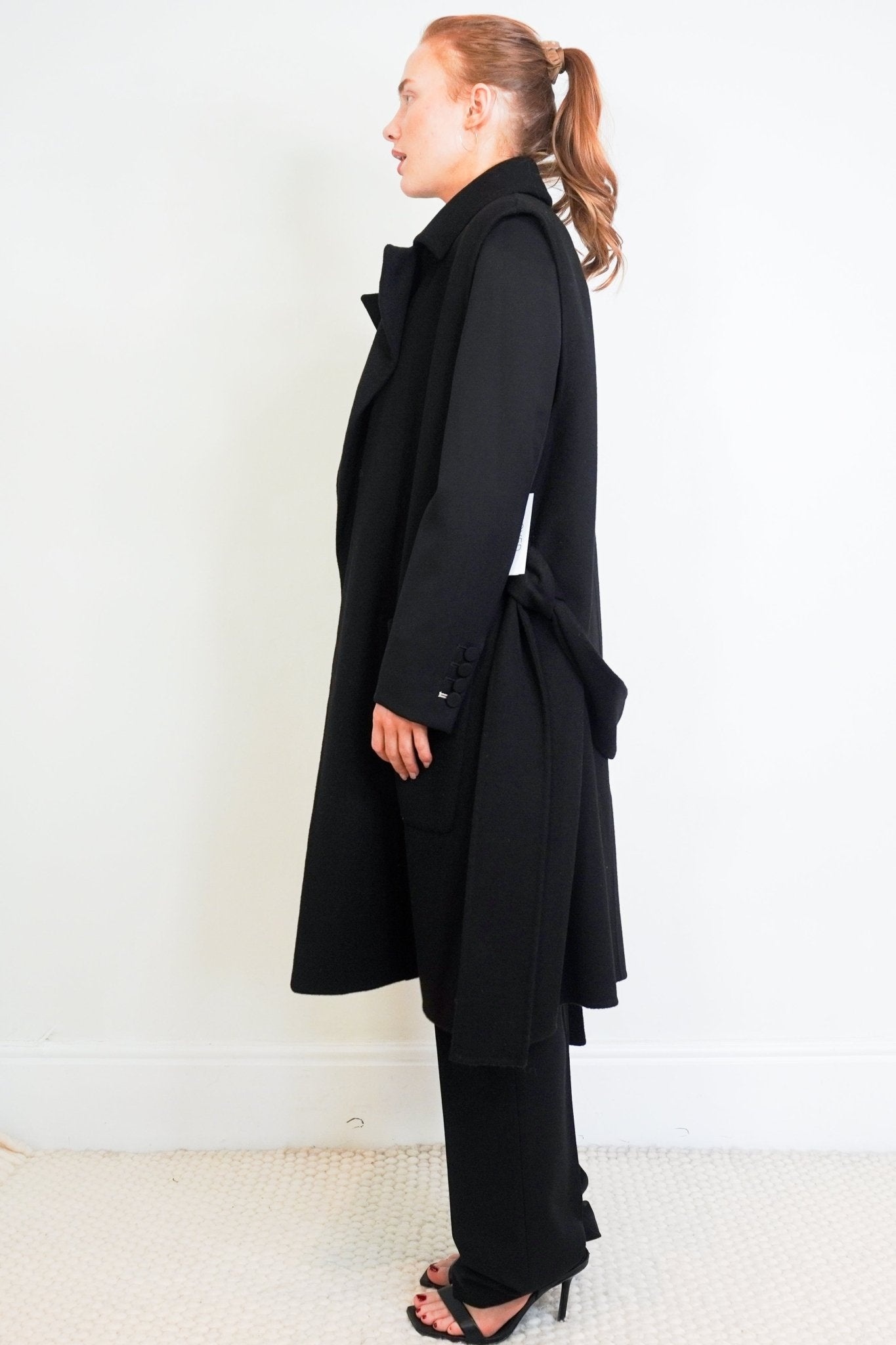 Joseph Black Sleeveless Garance Cashmere Wool Coat RRP £700 | Authentic Preloved - Reloved Again