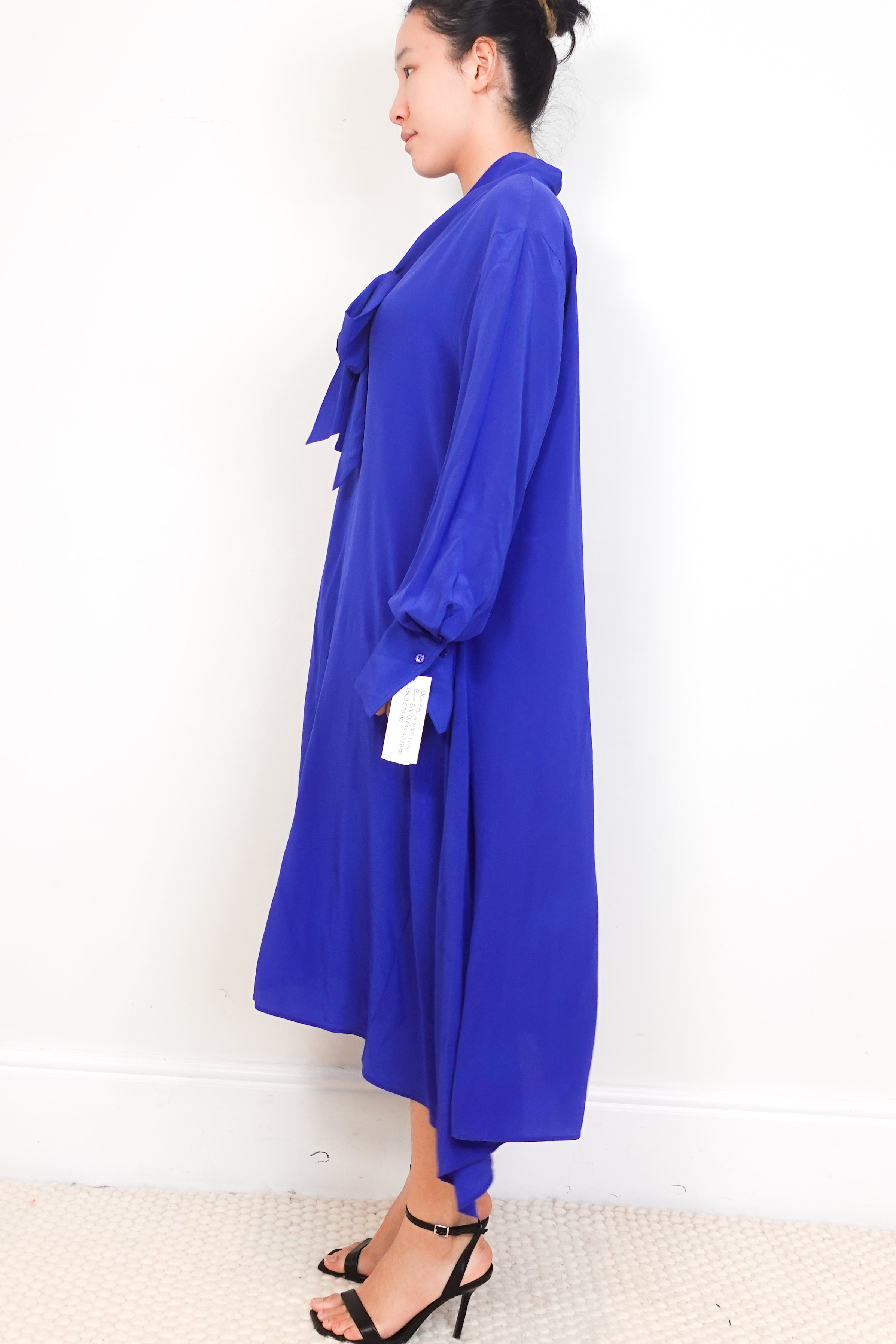Joseph-Blue-Pussy-Bow-Maxi-Silk-Dress-side-picture-Chelsea-London