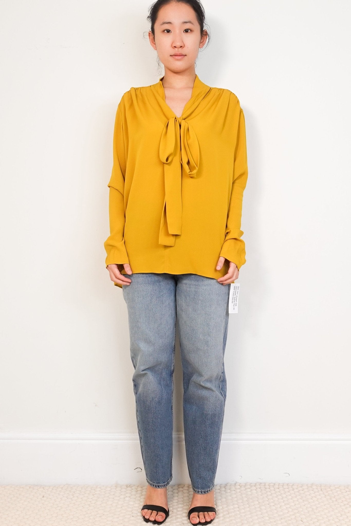 Joseph Yellow Georgette Silk Pussy Bow Blouse RRP £350 | Authentic Preloved - Reloved Again