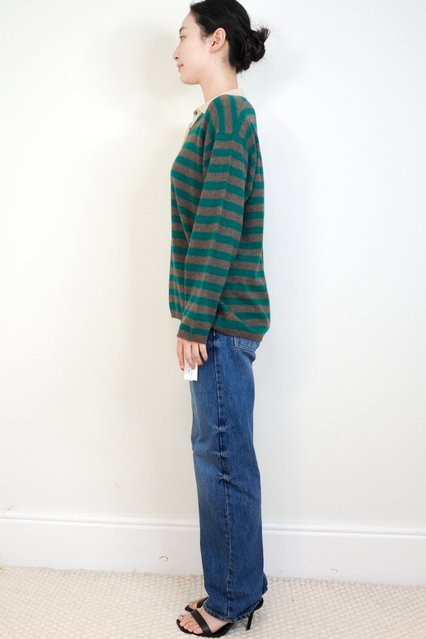 Jumper 1234 Brown Collared Wool Stripe Jumper RRP £299 | Authentic Preloved - Reloved Again