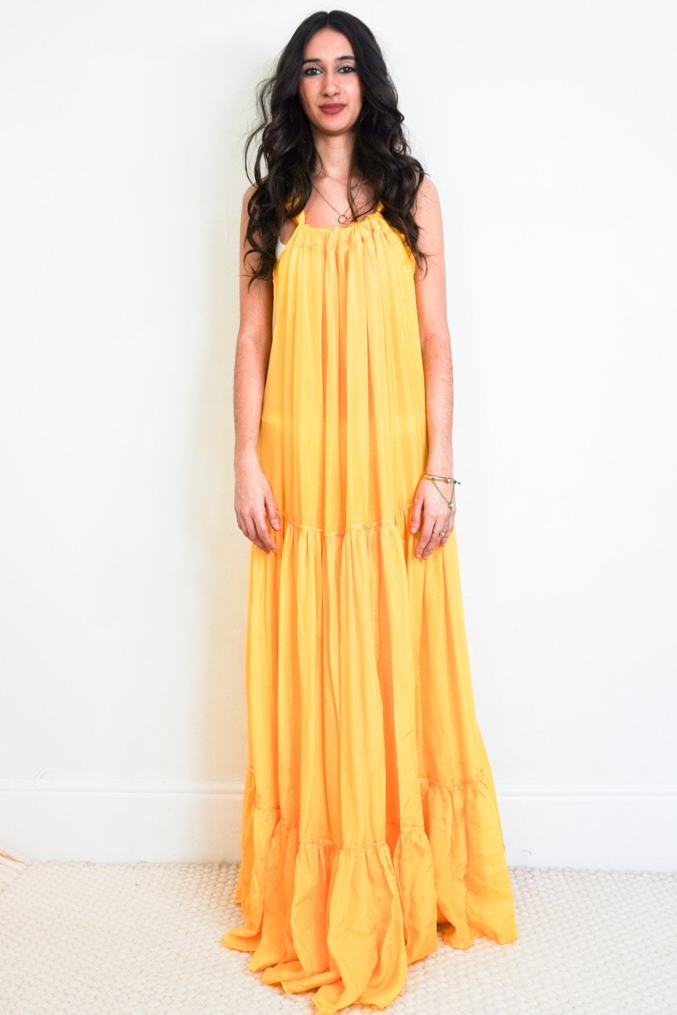Kalita Yellow Sleeveless Silk Maxi Dress RRP £700 | Authentic Preloved - Reloved Again