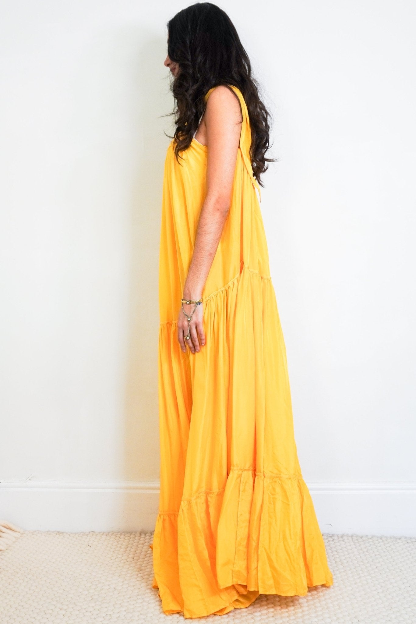 Kalita Yellow Sleeveless Silk Maxi Dress RRP £700 | Authentic Preloved - Reloved Again