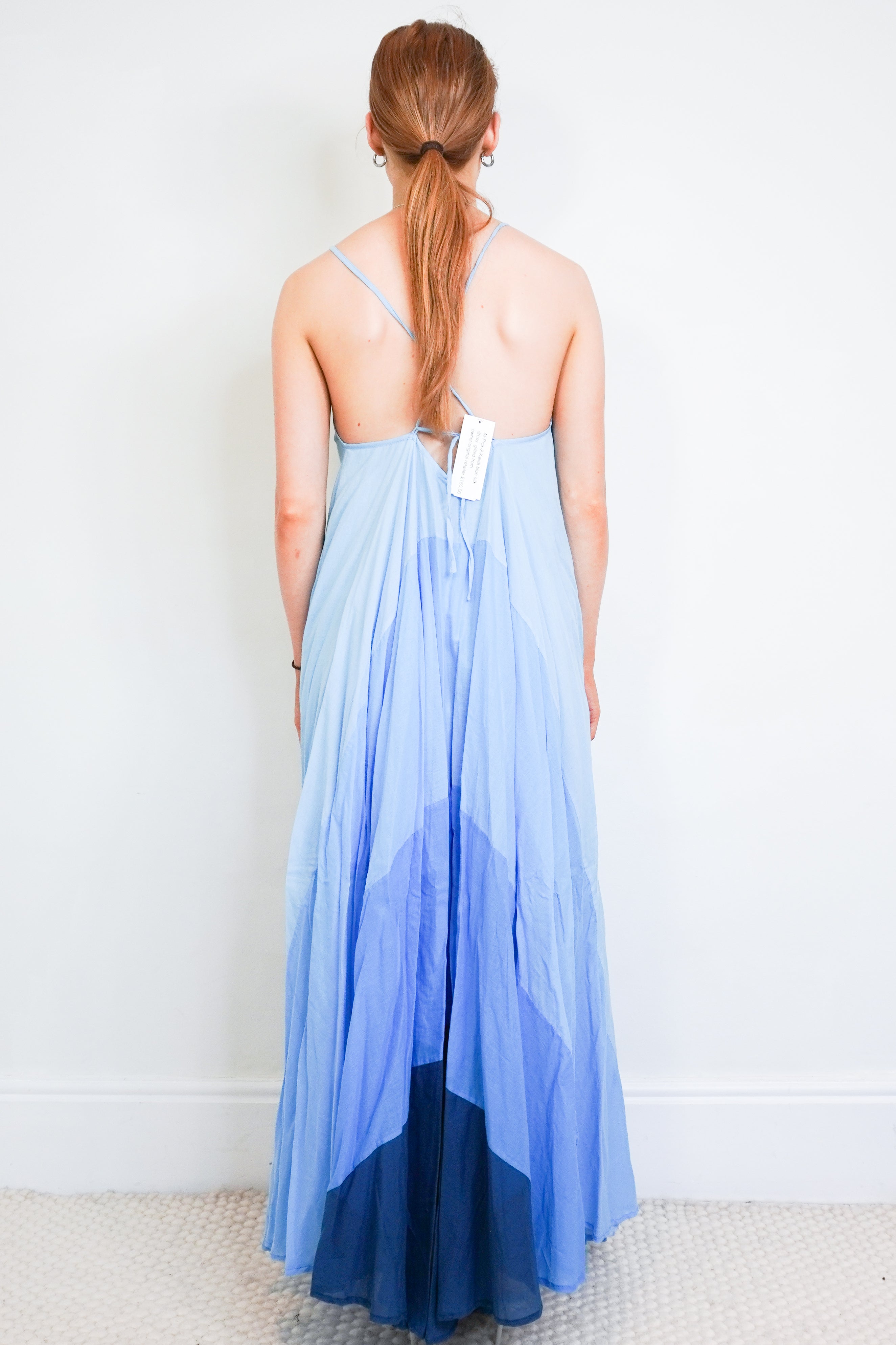 Kalita Blue Gradient Sleeveless Maxi Dress back photo chelsea london