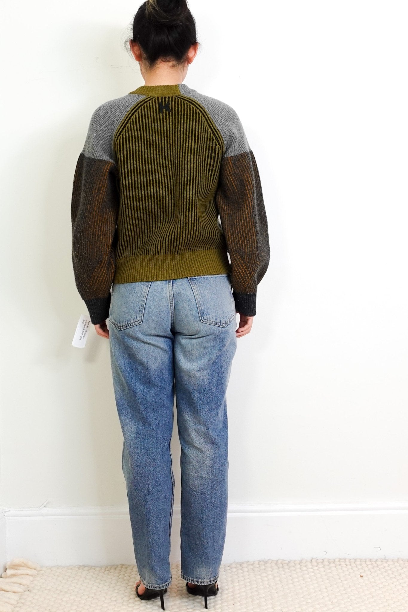 Kenzo Grey and Green Ribbed Cardigan RRP £365 | Authentic Preloved - Reloved Again