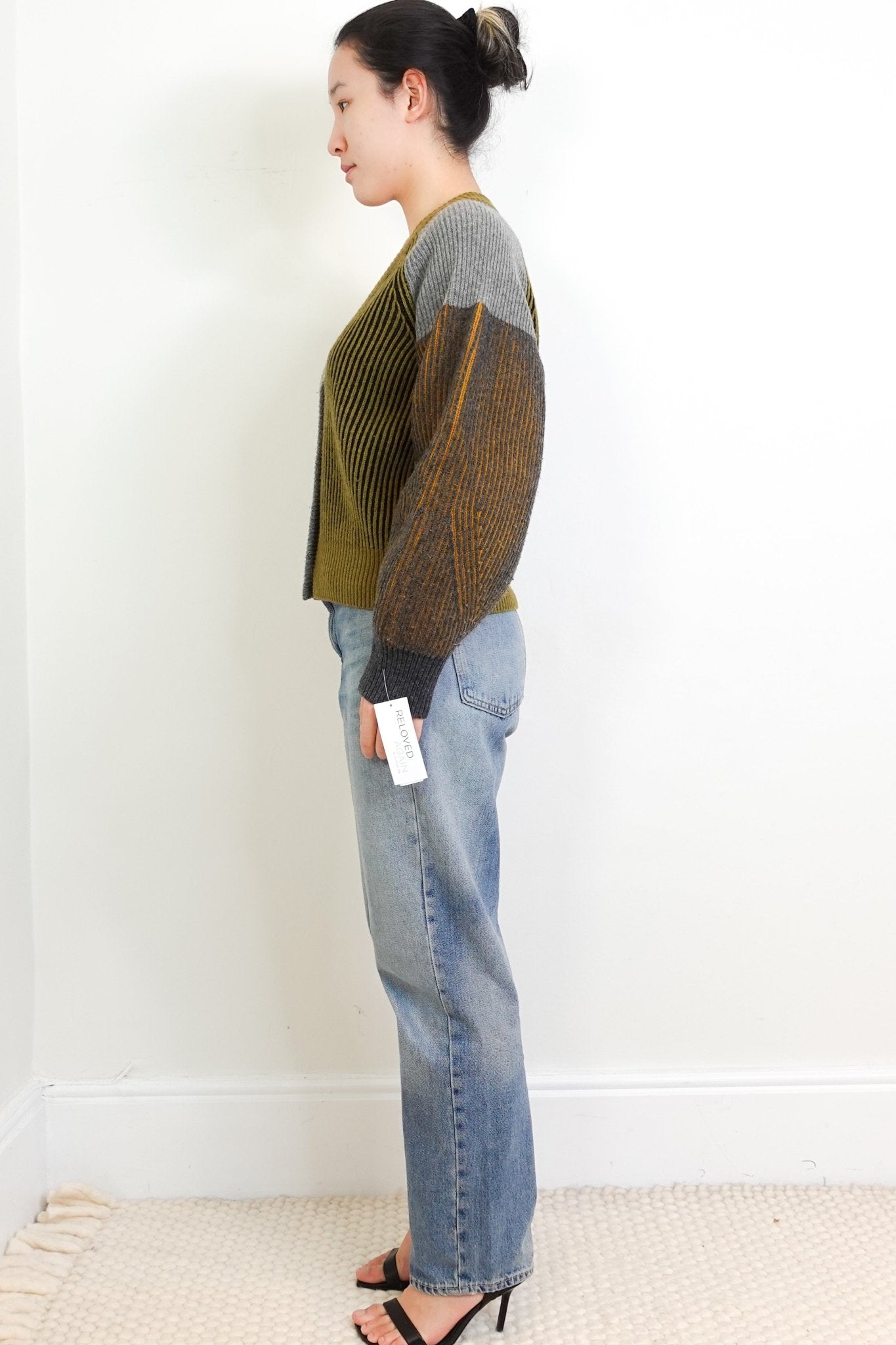 Kenzo Grey and Green Ribbed Cardigan RRP £365 | Authentic Preloved - Reloved Again