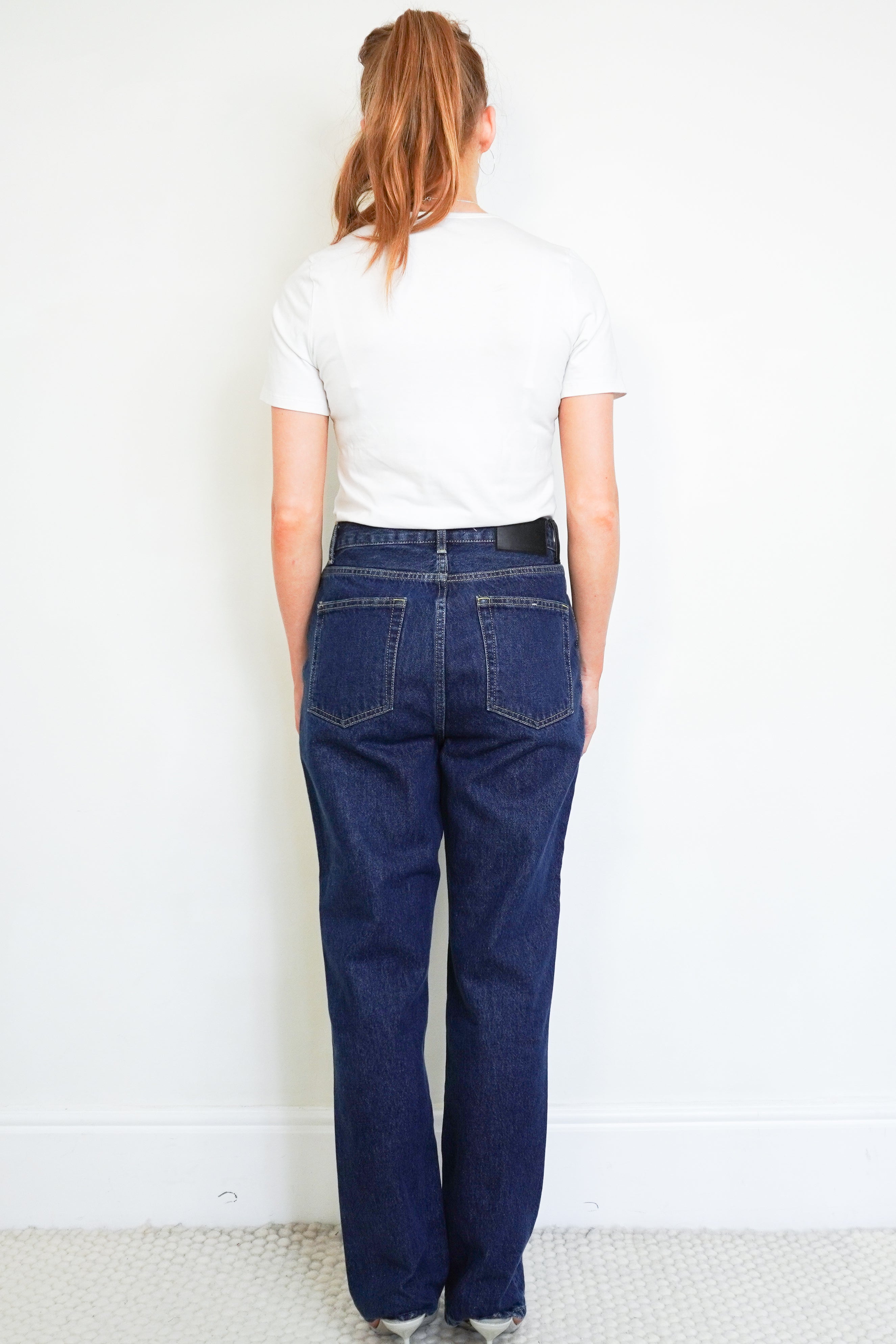 La Ligne Patch Pocket Jeans in Dark Indigo Denim back photo chelsea london