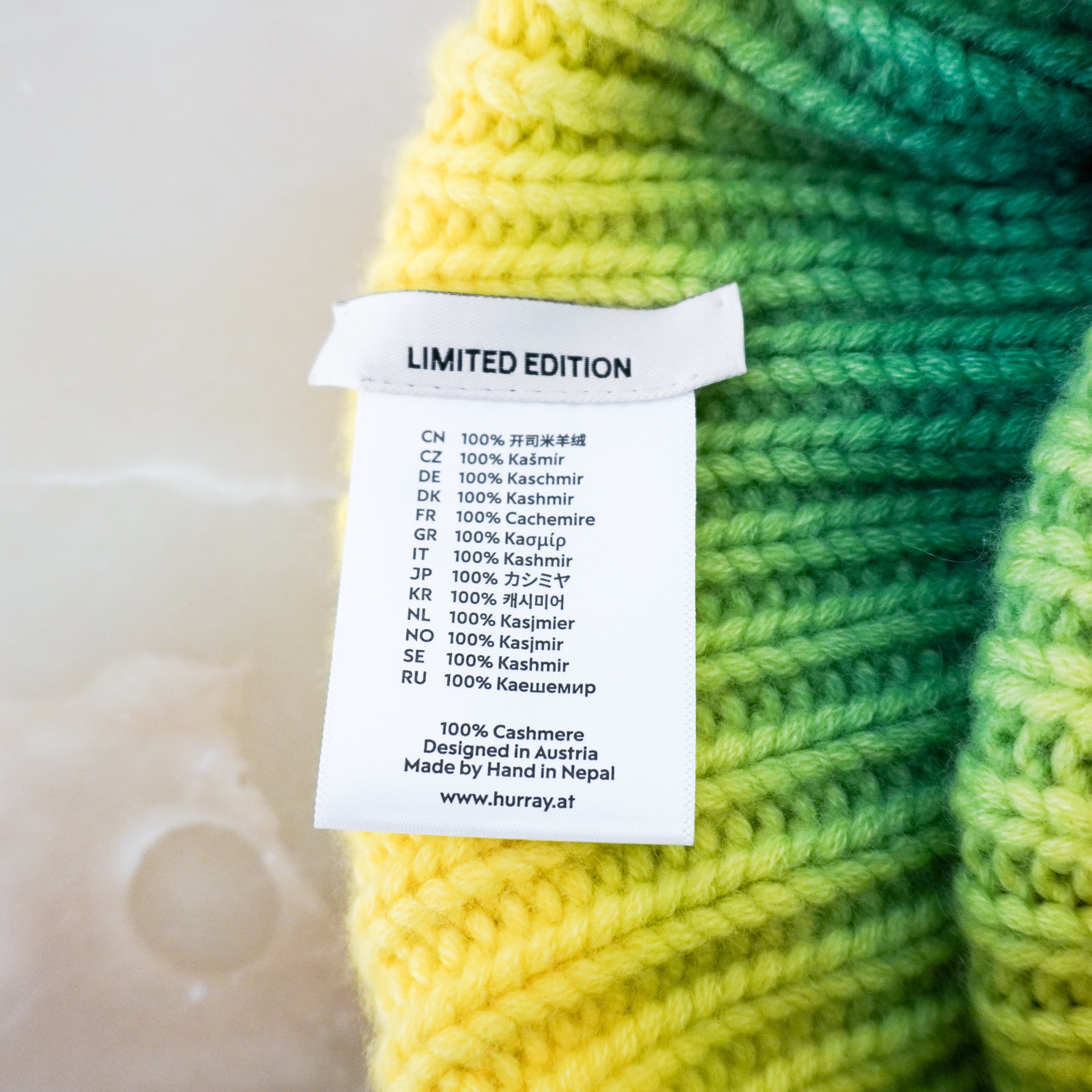 Limited-Edition-Multicolour-Smiley-Cashmere-Beanie-label-picture