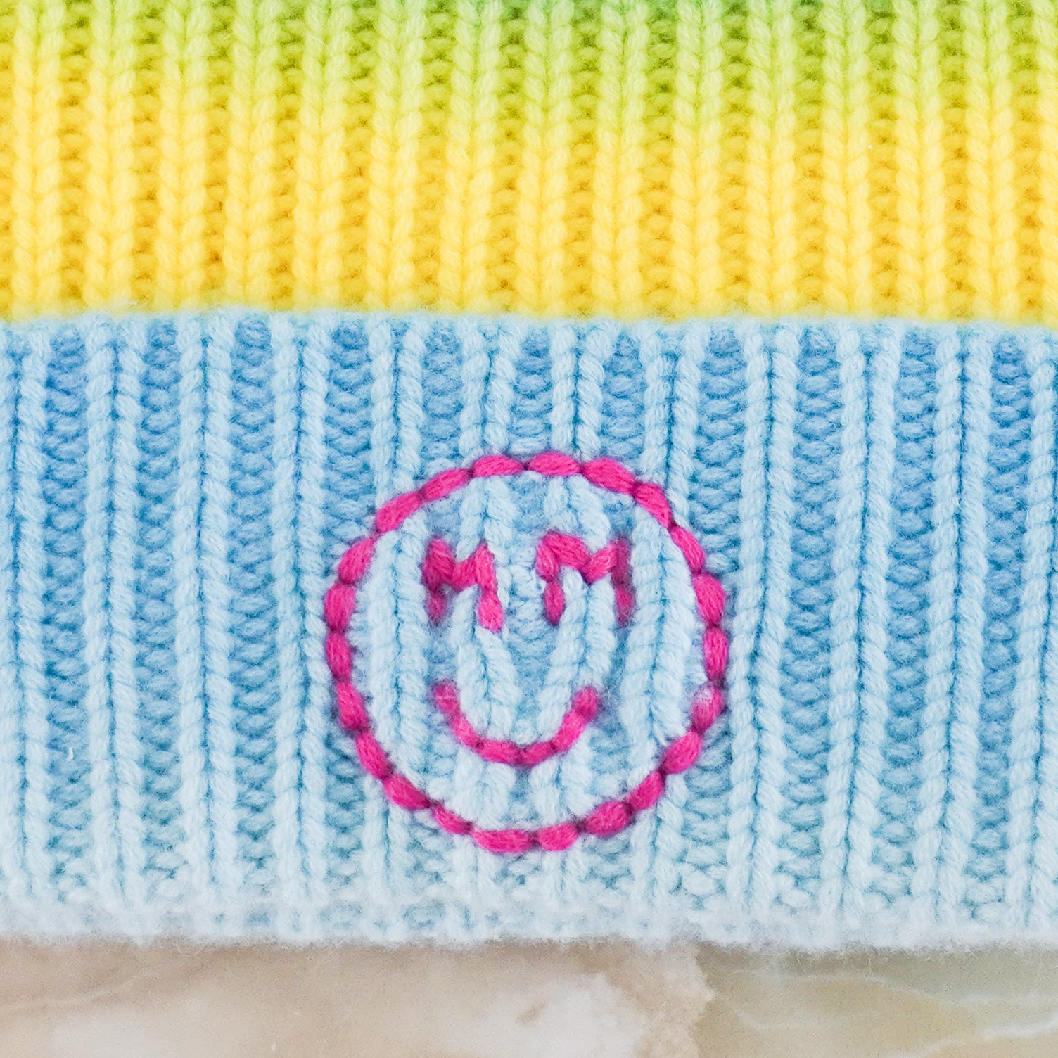Limited-Edition-Multicolour-Smiley-Cashmere-Beanie-smiley-picture