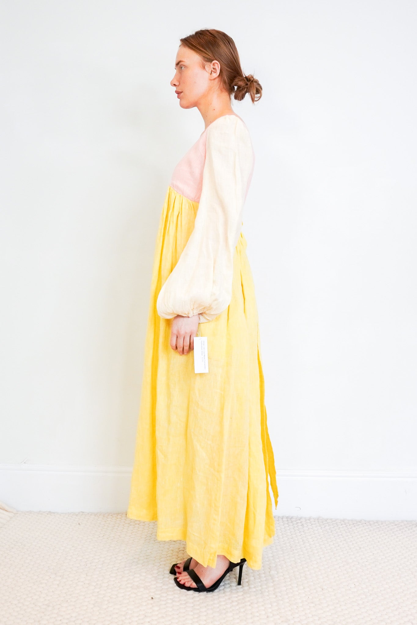 Lisa-Marie-Fernandez-Yellow-Pink-Maxi-Dress-side-picture