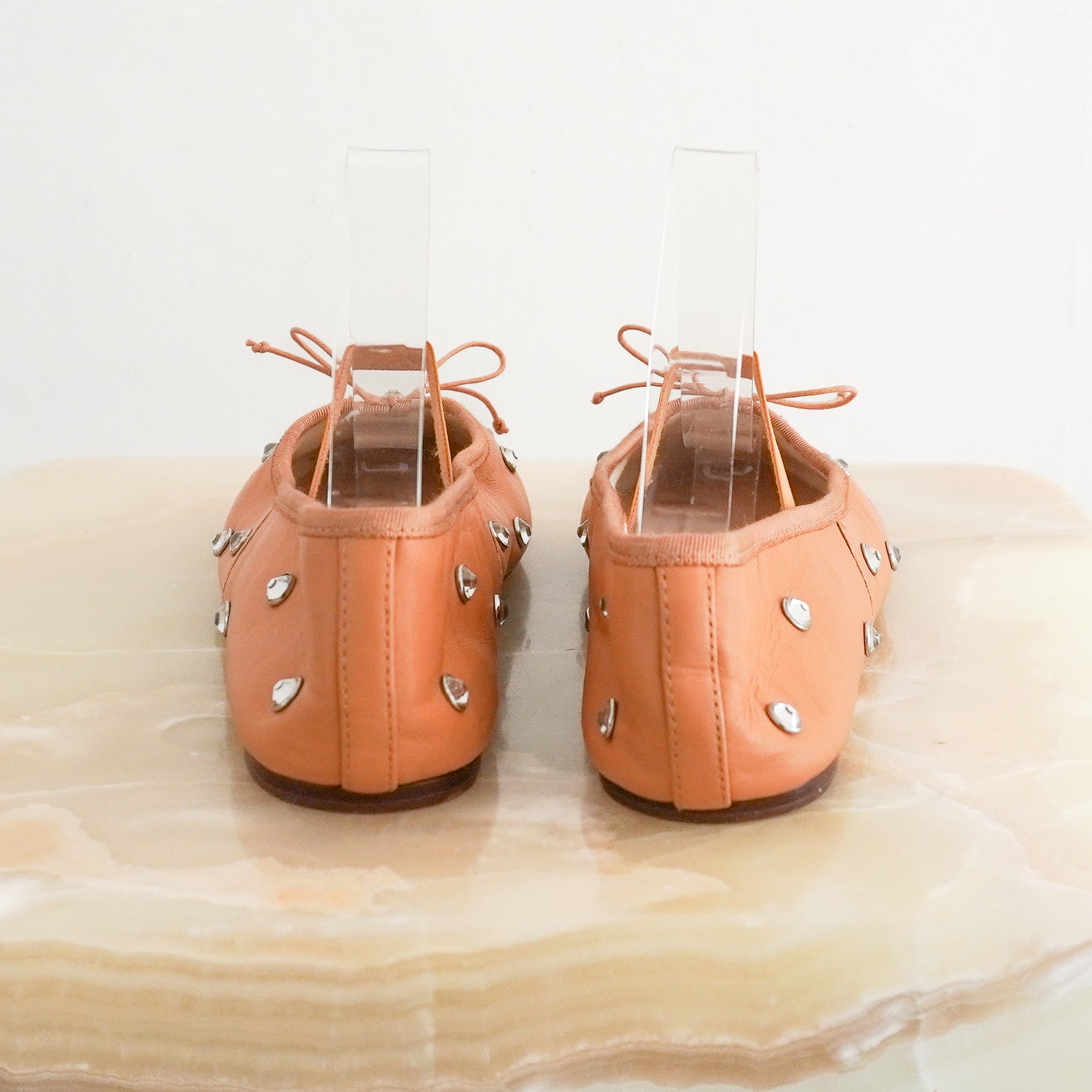 Loeffler Randall Leonie Ballet Flats in Nude Leather back photo chelsea london