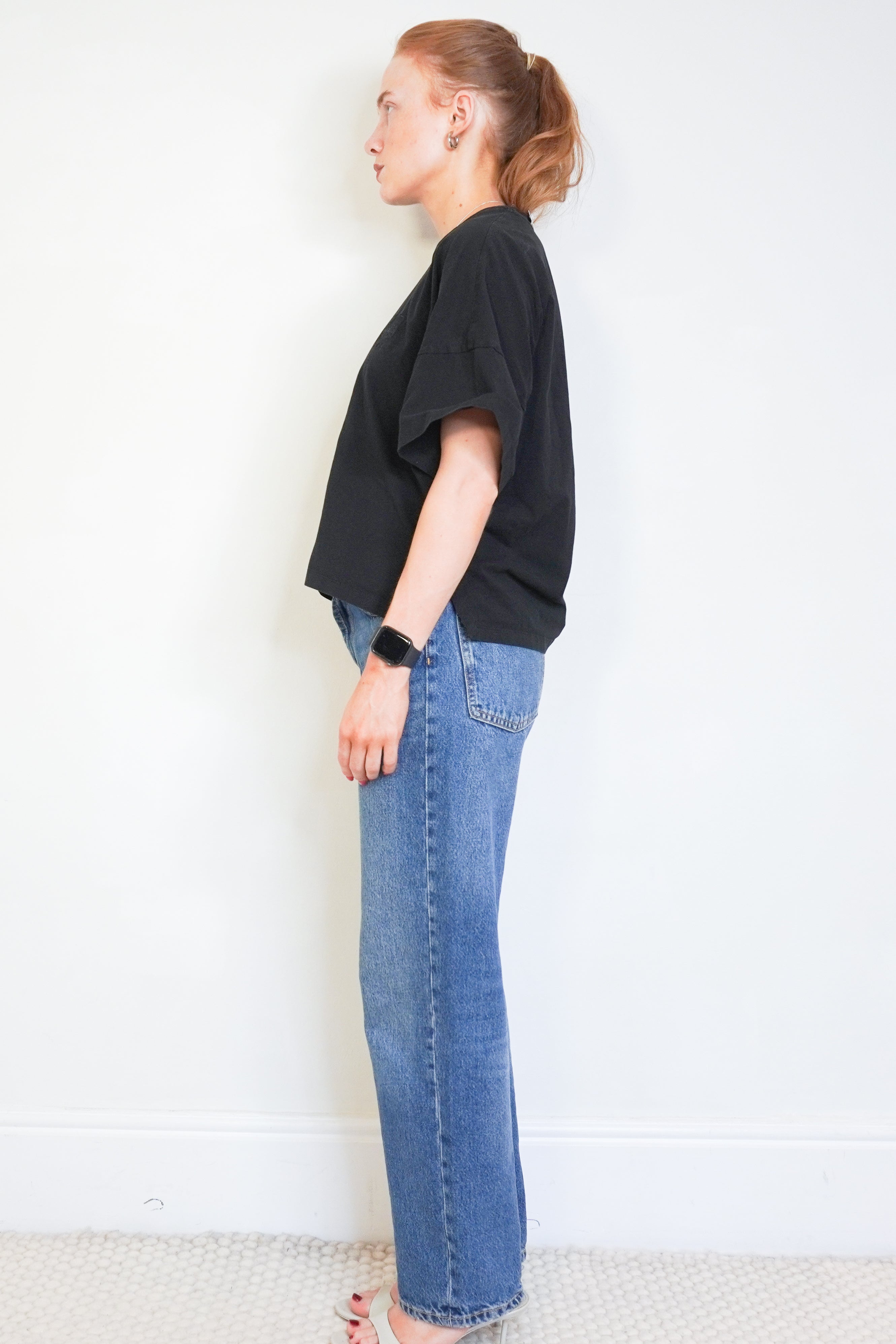 Loewe Black Cotton Anagram T-Shirt side photo chelsea london