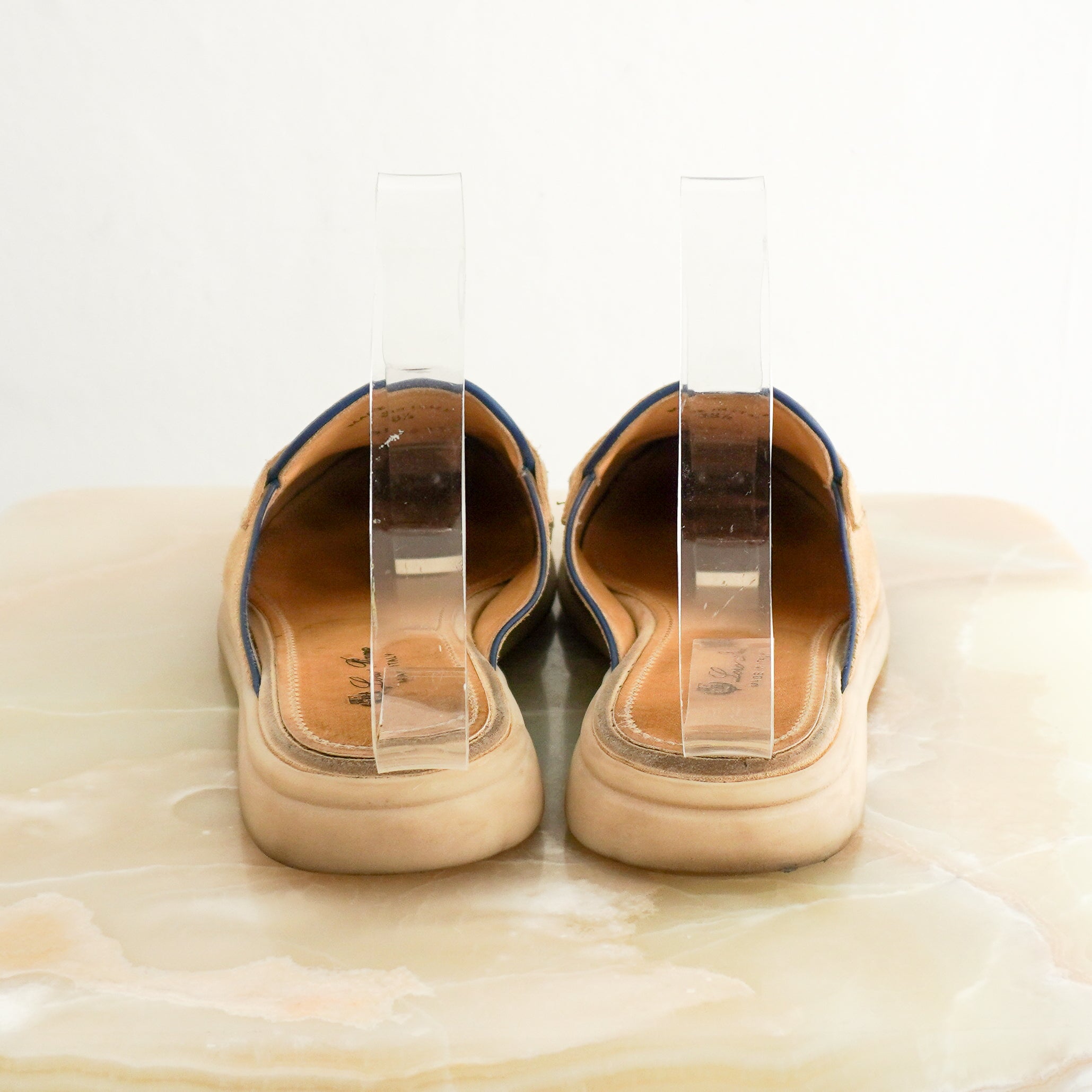Loro Piana Summer Charms Walk Loafers in Beige Suede back photo chelsea london