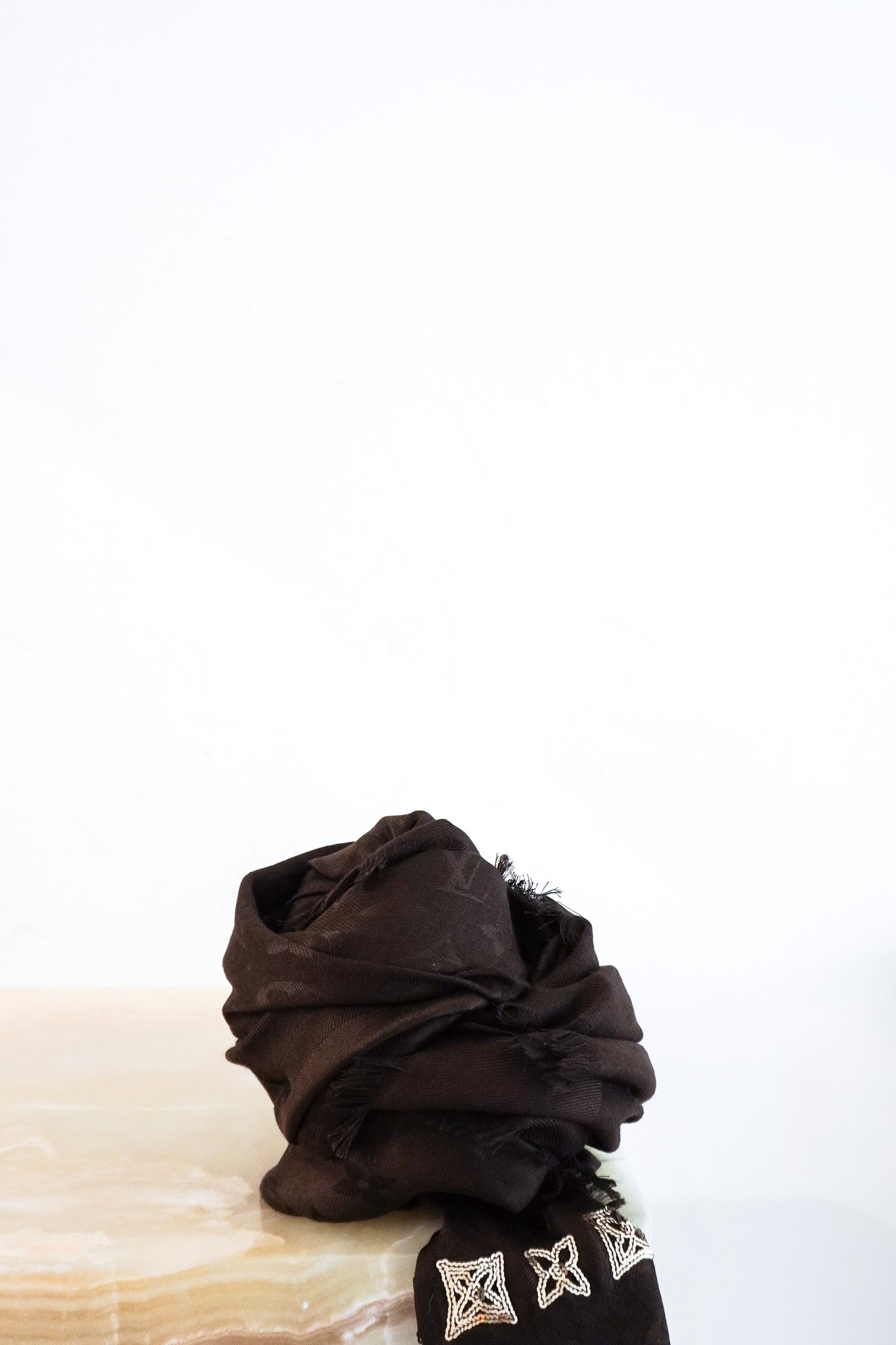 Louis-Vuitton-Monogram-Embellished-Shawl-front-picture-chelsea-london