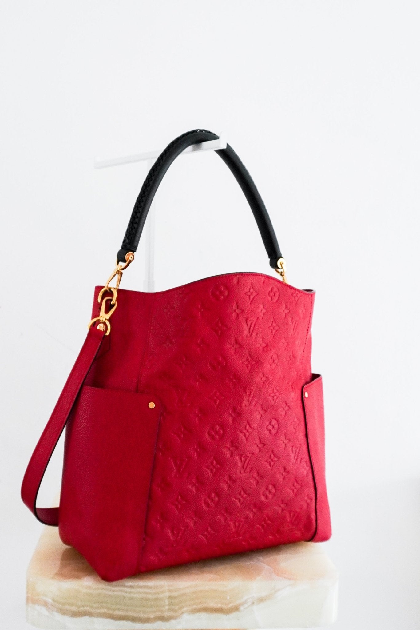Louis Vuitton Red Bagatelle Hobo Bag in Empreinte Leather RRP £2150 | Authentic Preloved - Reloved Again
