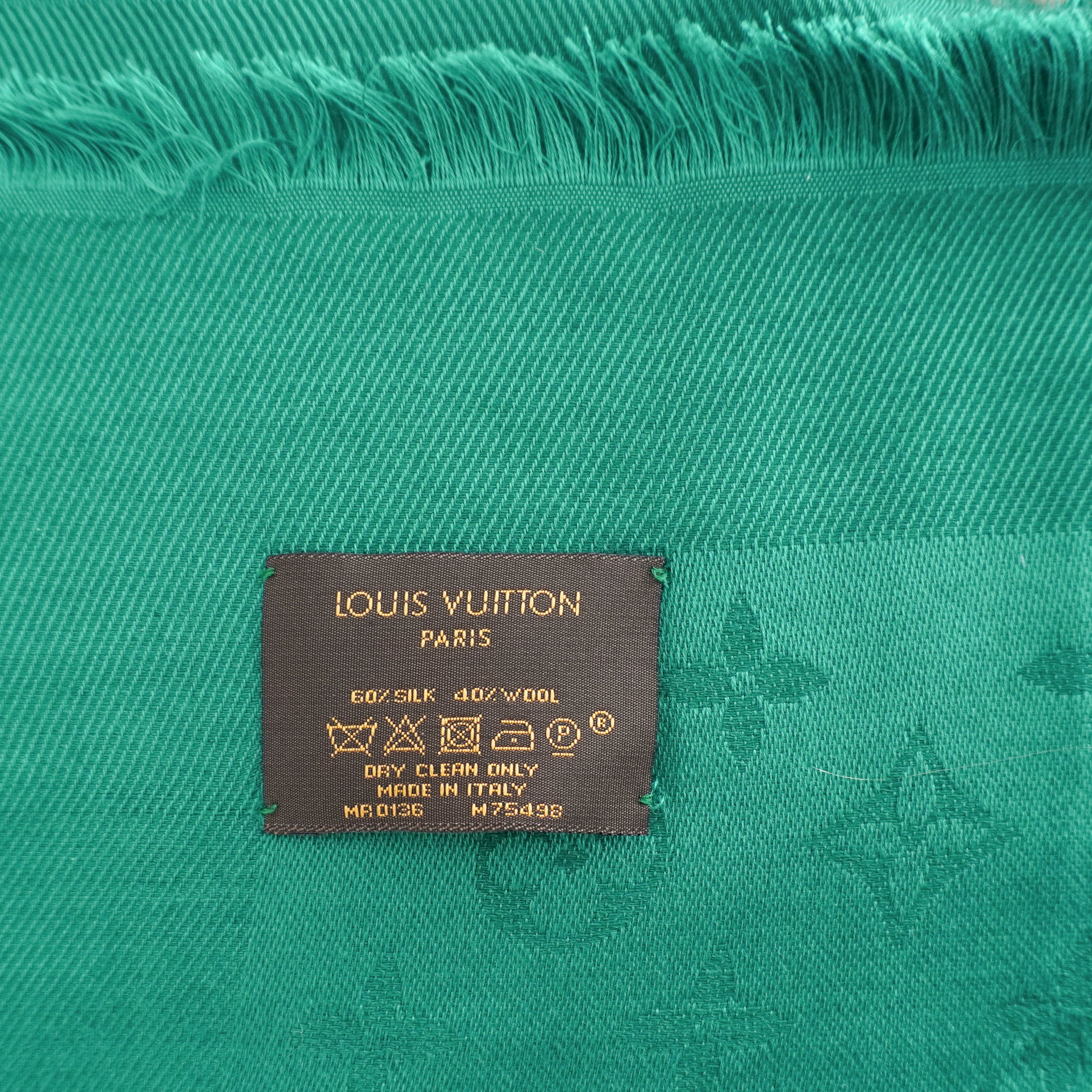 Louis Vuitton Green Monogram Silk Wool side