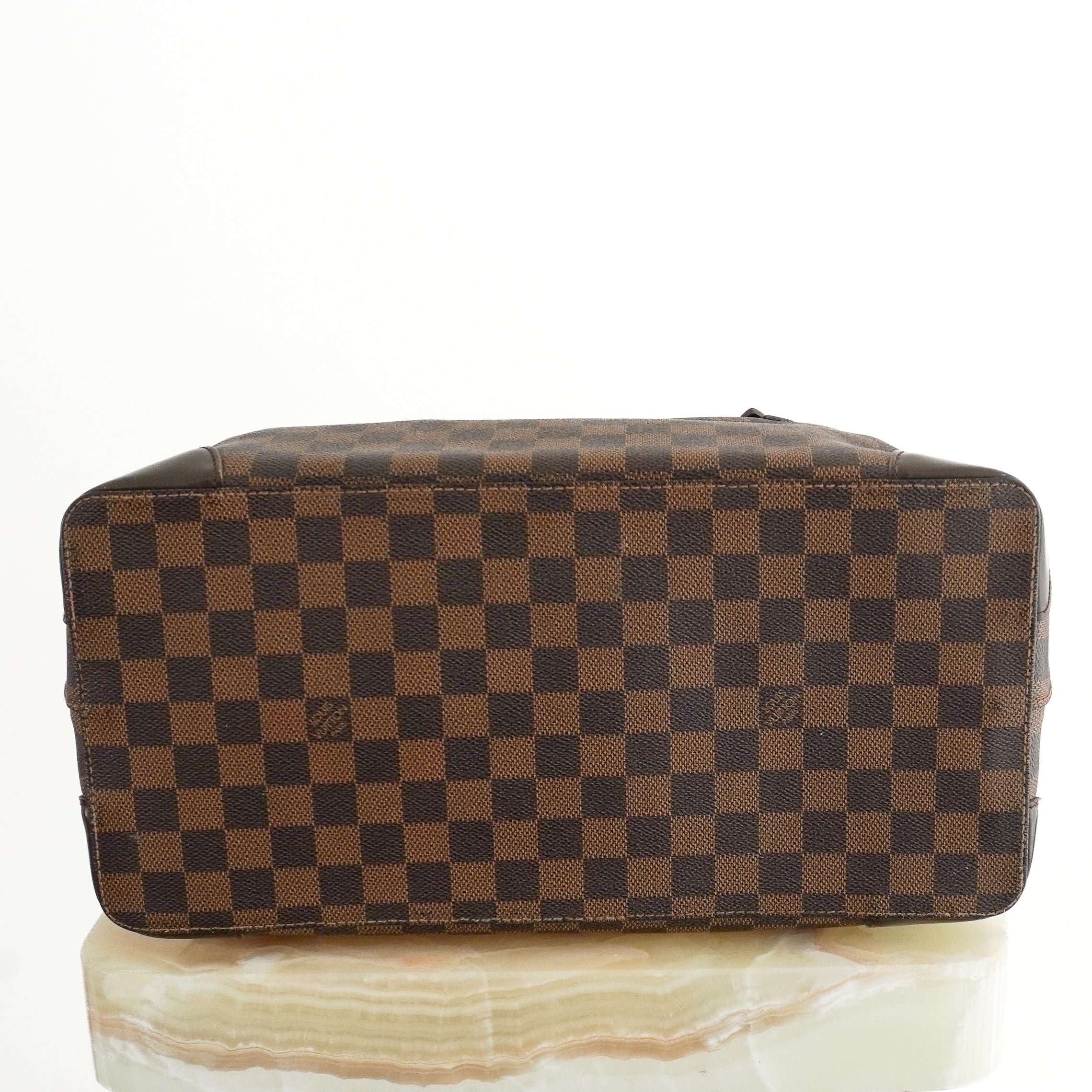 Louis Vuitton Hampstead MM Damier Ebene Tote Bag in Brown bottom photo chelsea london
