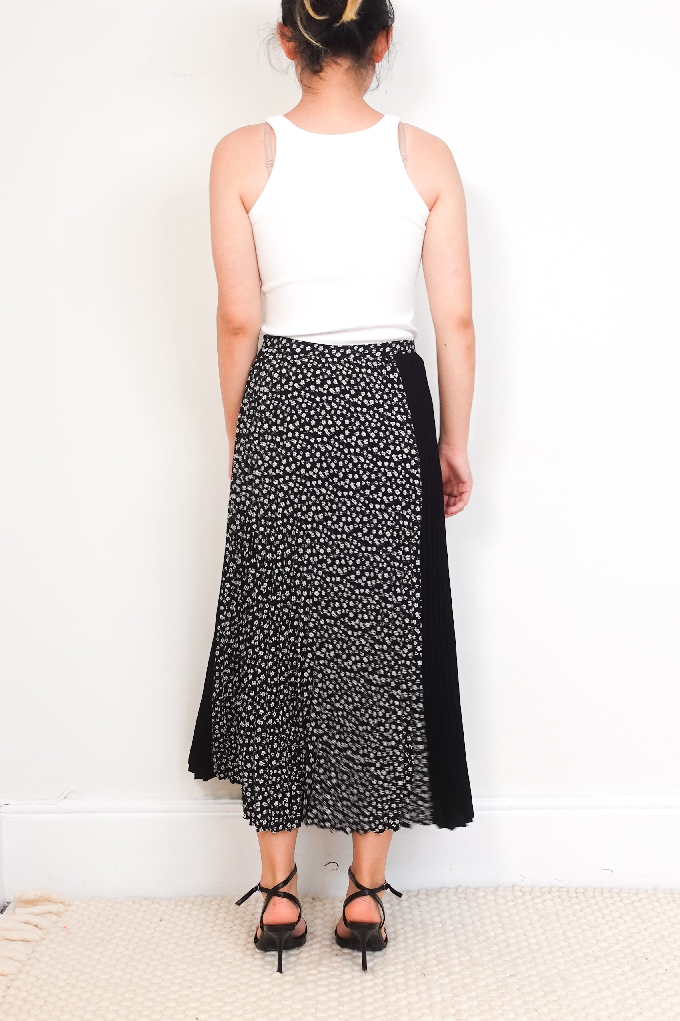 ME+EM-Black-Floral-Midi-Skirt-back-picture-Chelsea-London 
