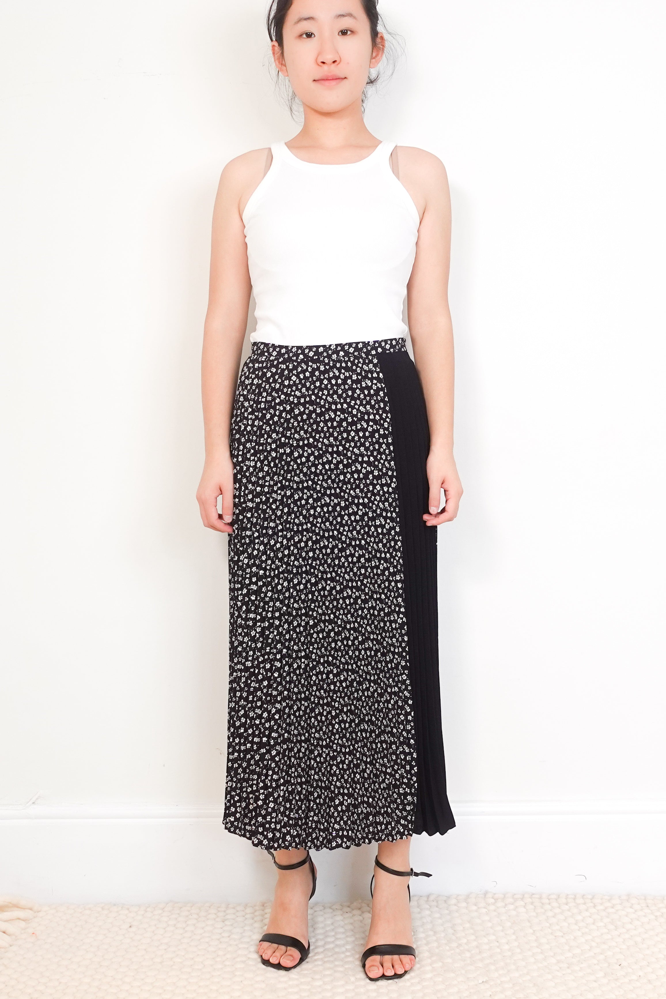 ME+EM-Black-Floral-Midi-Skirt-front-picture-Chelsea-London 