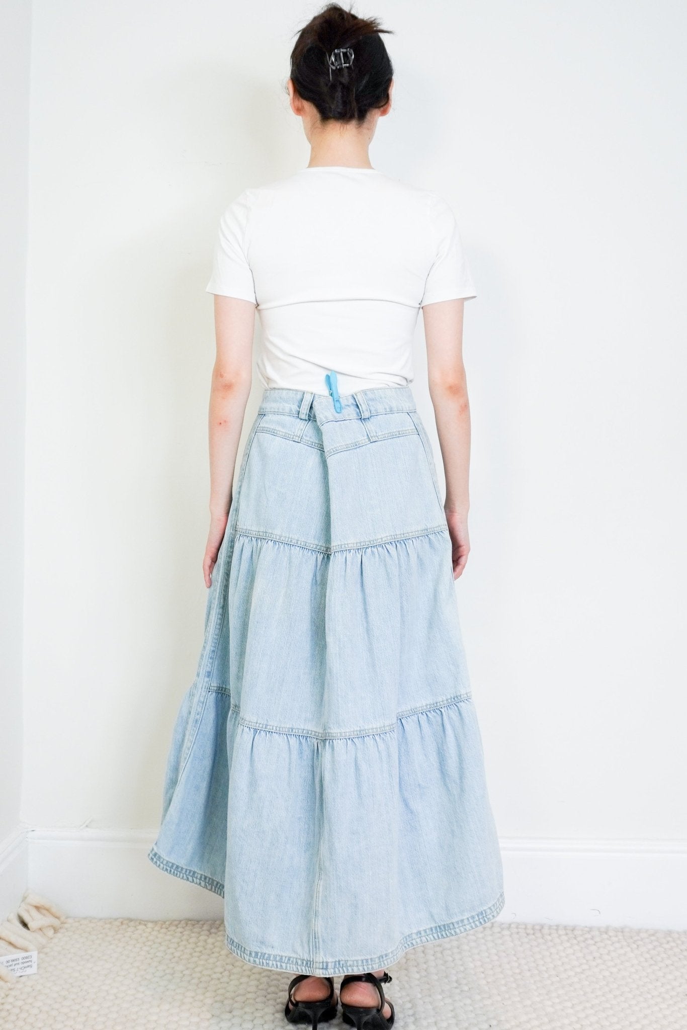 ME+EM Blue Denim Tiered Skirt RRP £275 | Authentic Preloved - Reloved Again