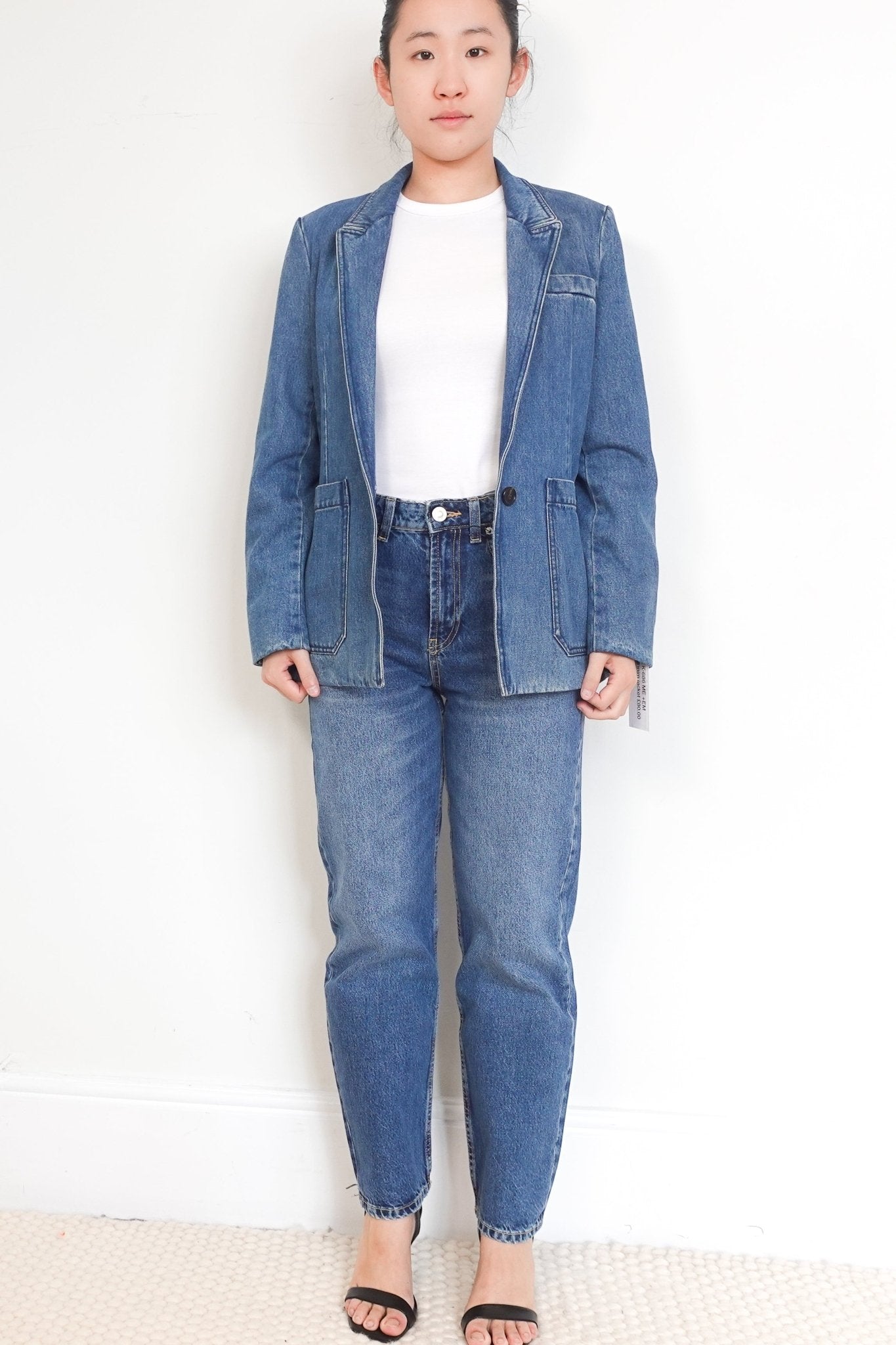ME+EM Blue Long Denim Blazer Jacket RRP £325 | Authentic Preloved - Reloved Again