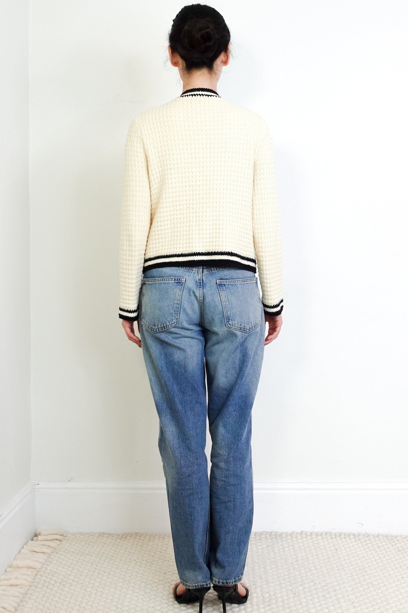 ME+EM Cream Knit Cardigan with Gold Buttons RRP £225 | Authentic Preloved - Reloved Again