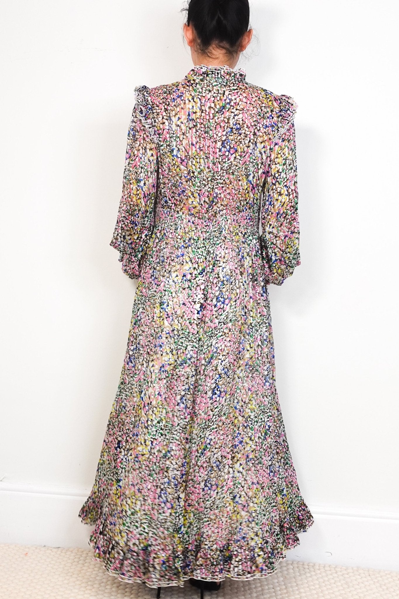 ME+EM Multicolour Floral Frilly Maxi Lined Dress RRP £350 | Authentic Preloved - Reloved Again
